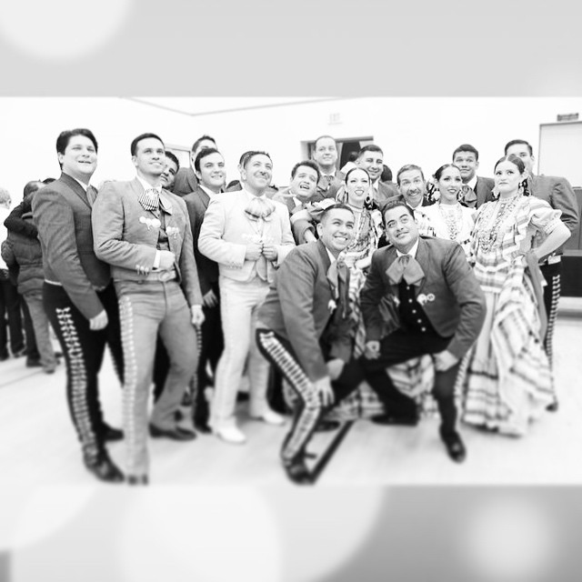 Posing with Mariachi Garibaldi de Jaime Cuellar in Guadalupe, CA