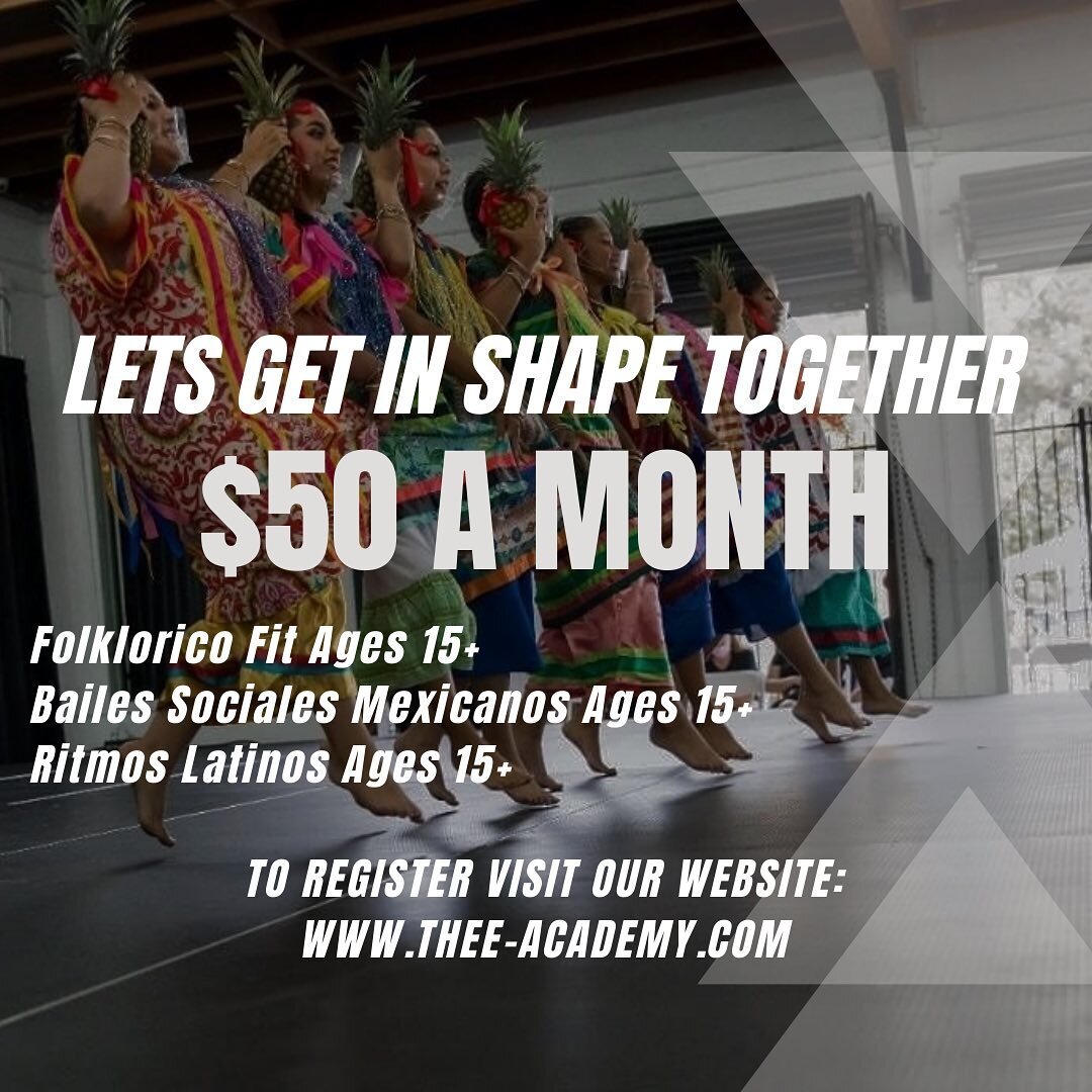 Time to get that summer body ready! 💪🏽 Enroll into our fitness classes for the spring session by visiting our website www.thee-academy.com 
#fitness #folklorico #bellgardens #theeacademy #ritmo #bailes #summerbody