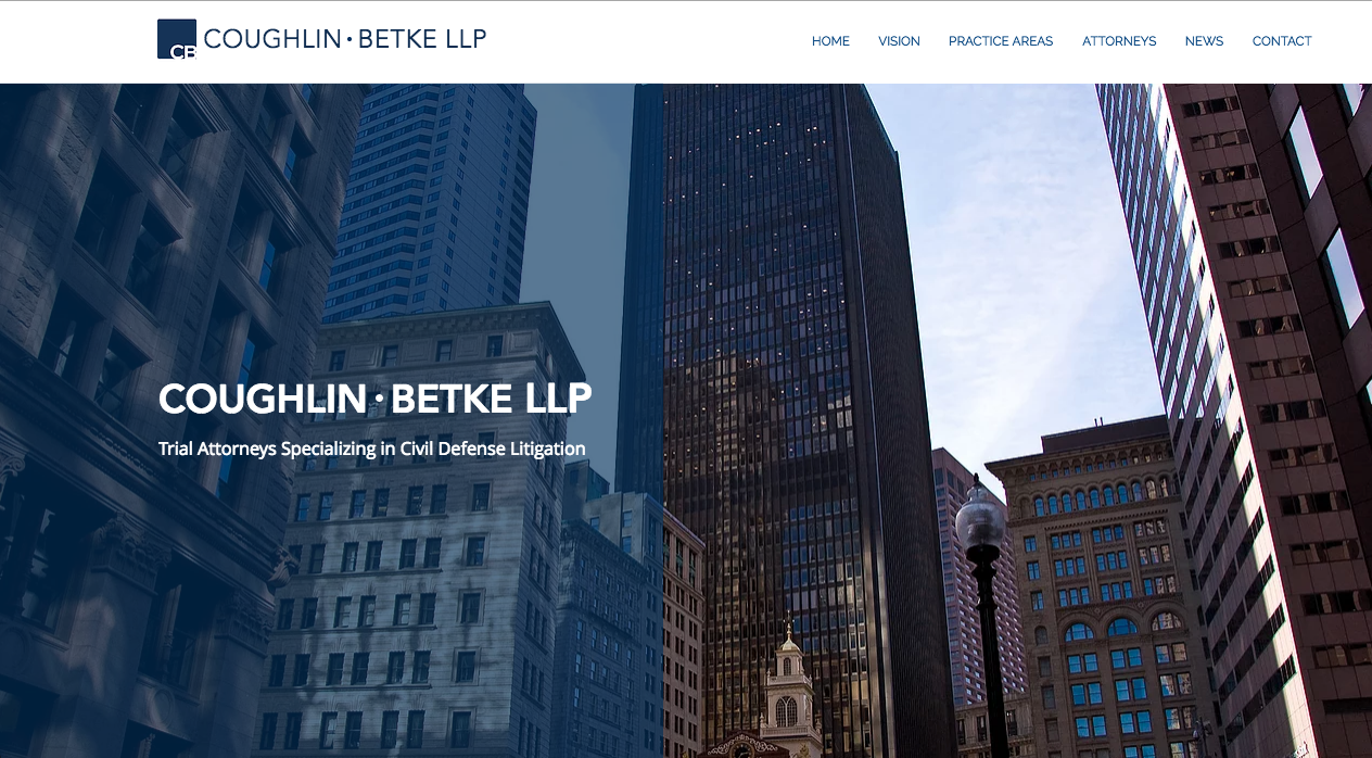 Homepage - background image is of Boston