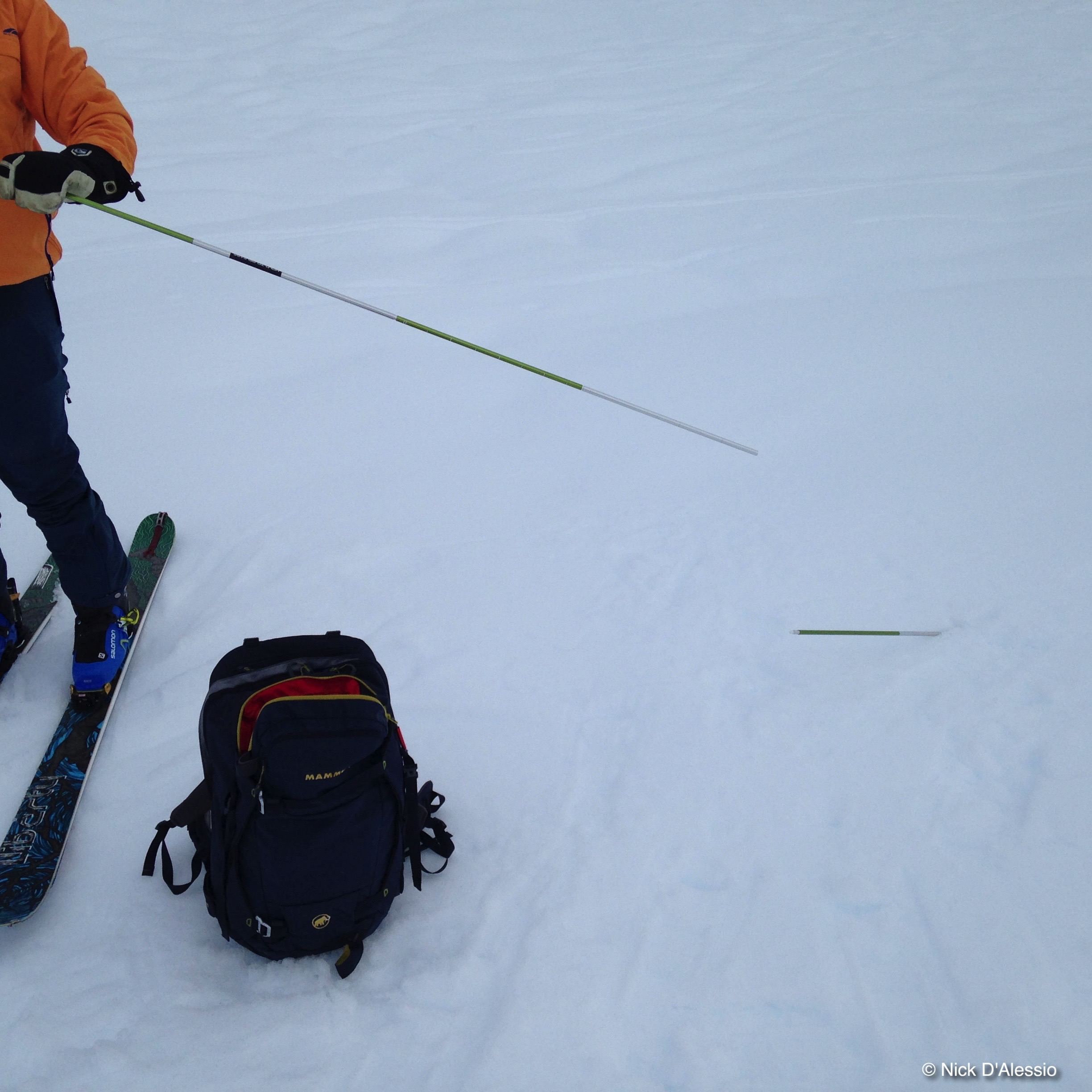 Broken avalanche rescue probe