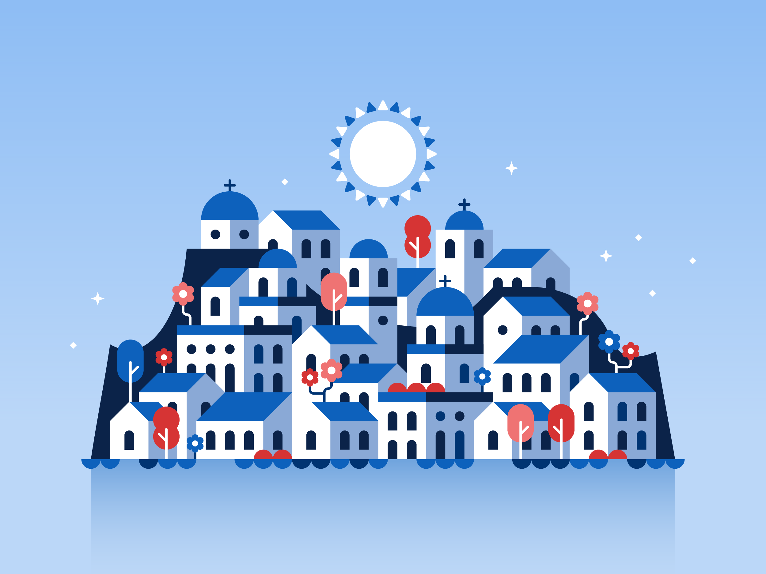 Santorini illustration by Alex Pasquarella