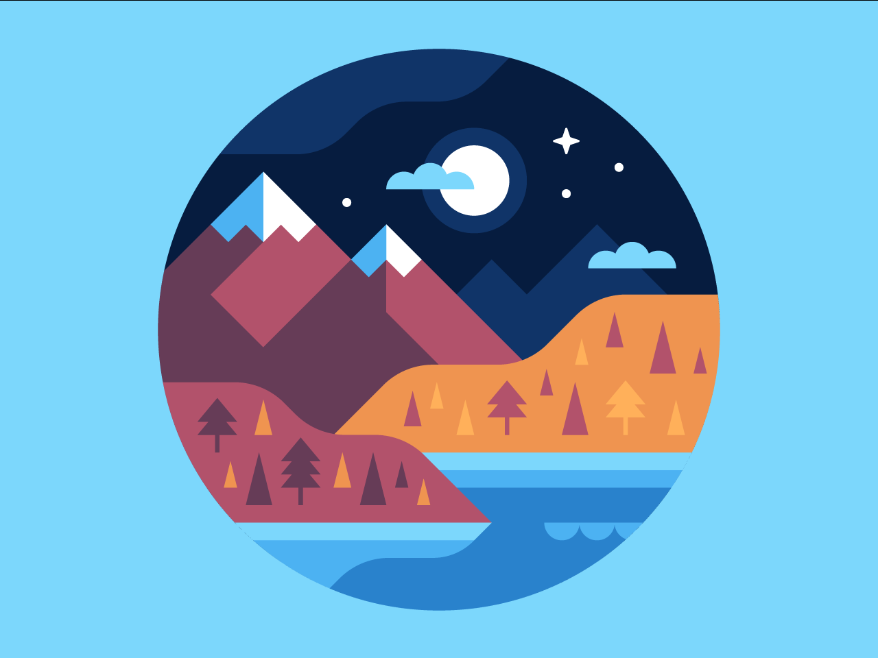 Mountain watch face backgrounds and illustrations by Alex Pasquarella