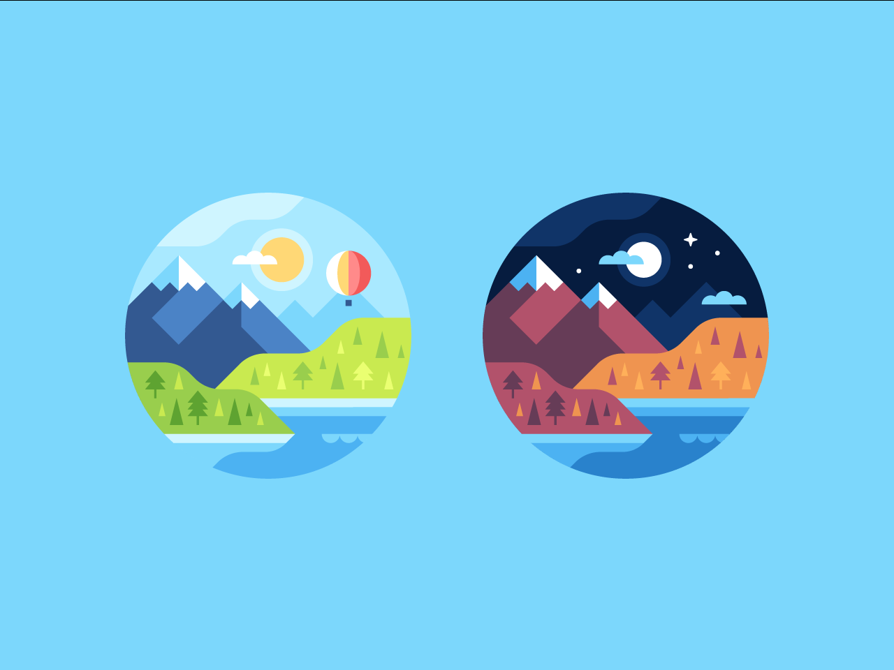 Mountain watch face backgrounds and illustrations by Alex Pasquarella