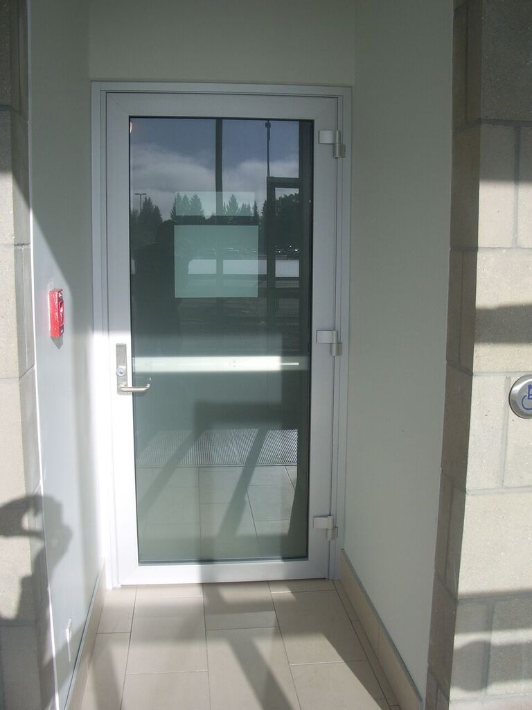 Fire rated aluminum door