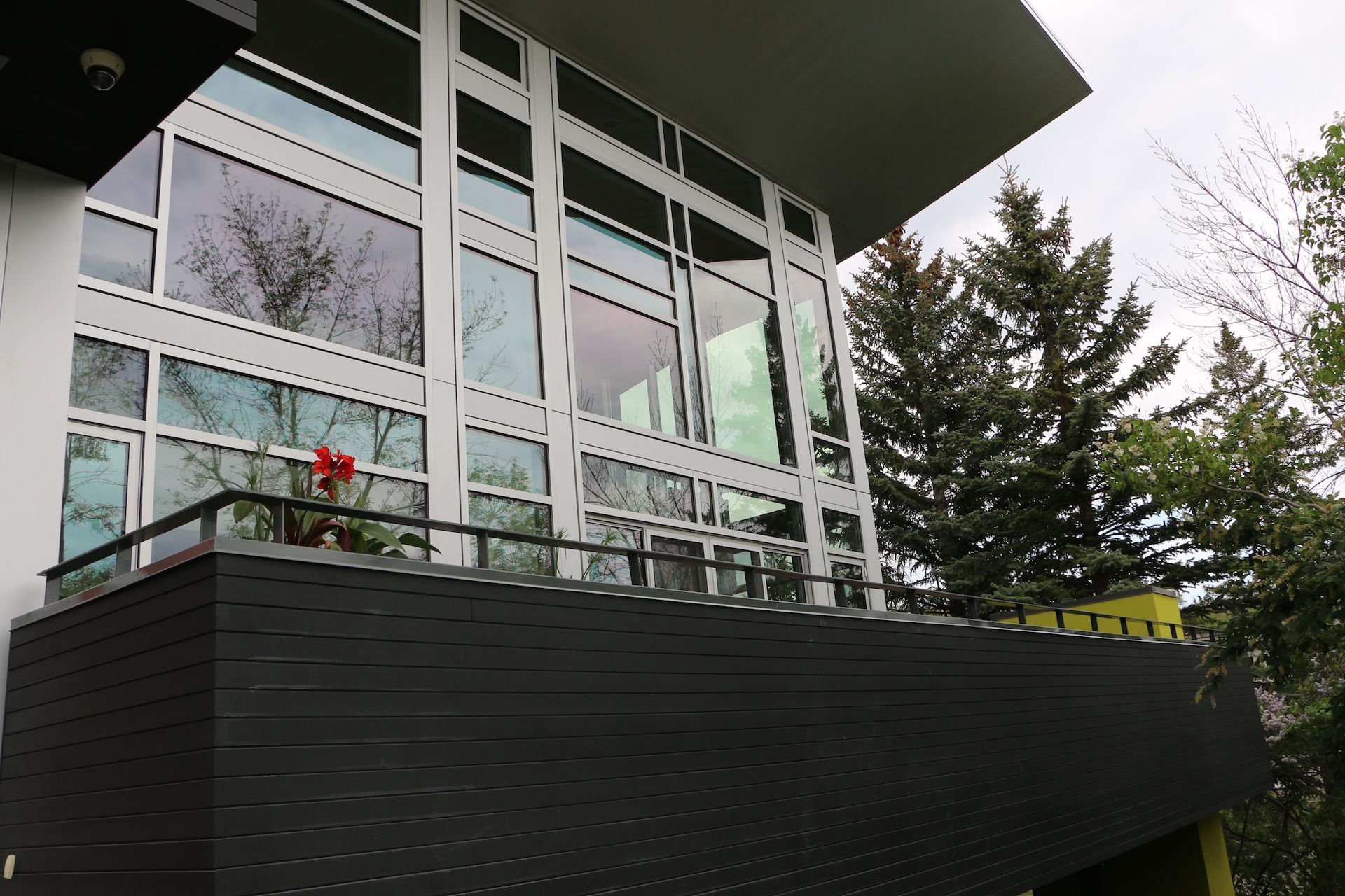 Curtainwall, sliding door, aluminum panels