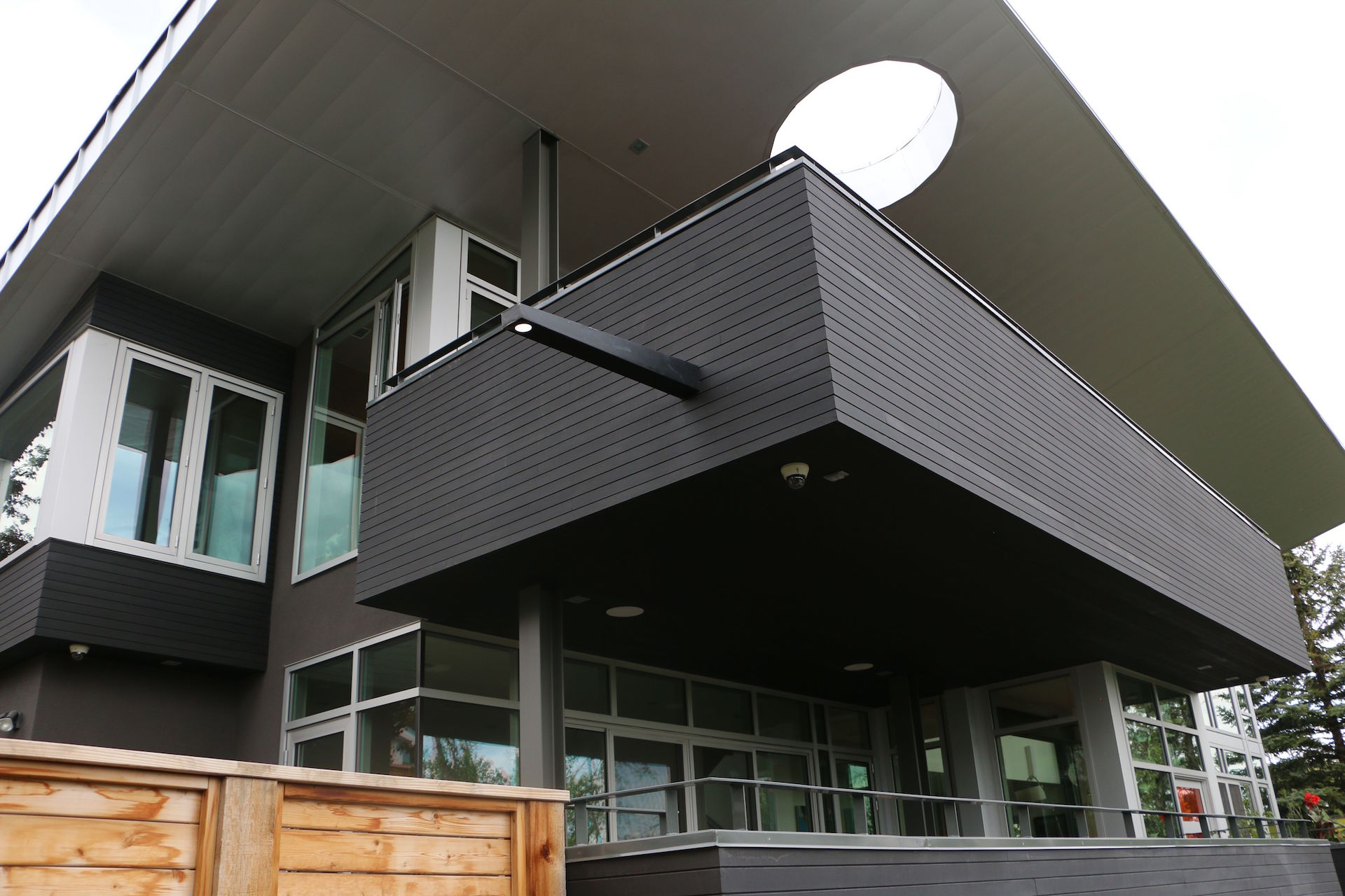 Curtainwall, sliding door, aluminum panels