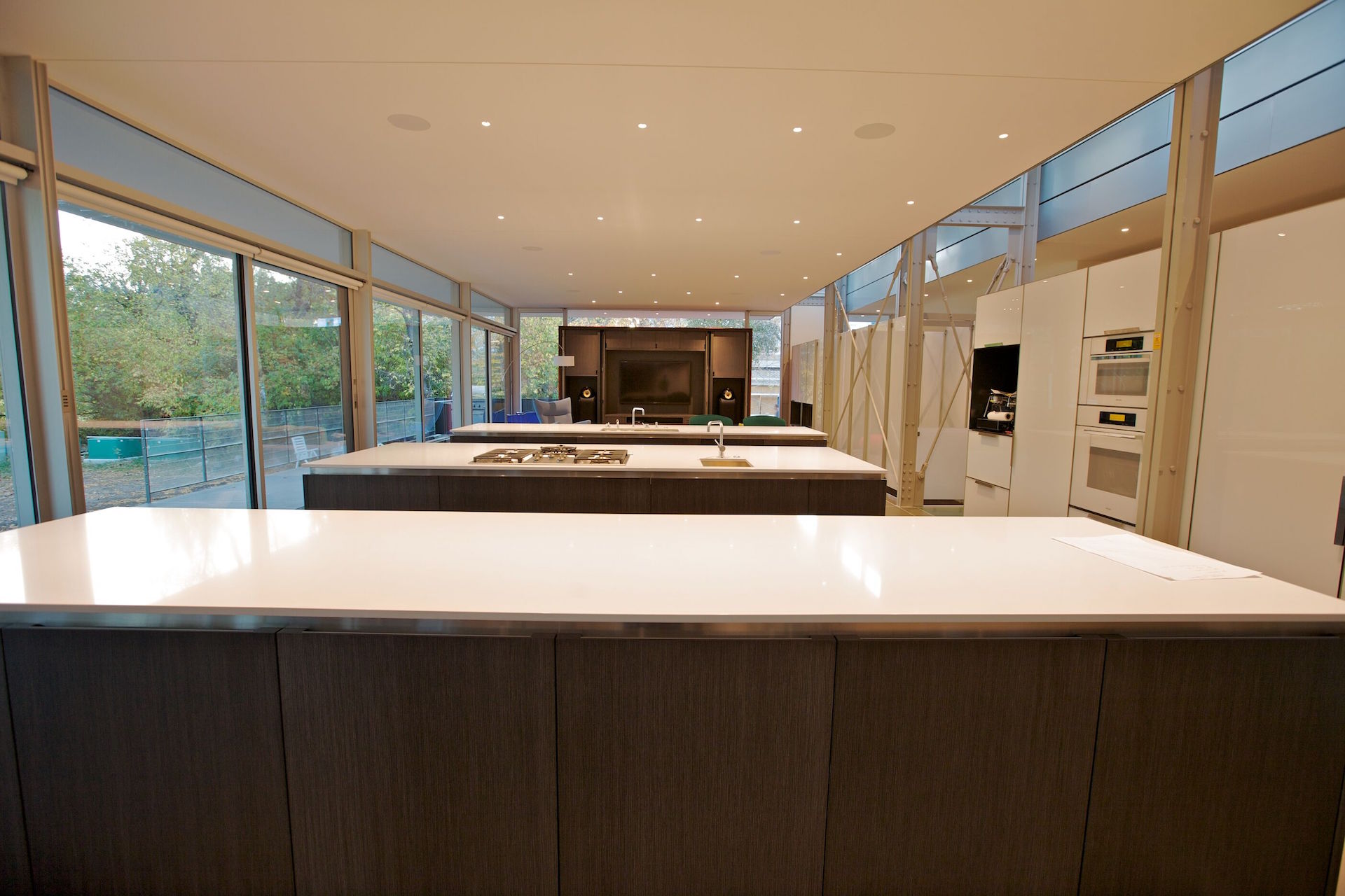 Multi-slide patio doors, aluminum details
