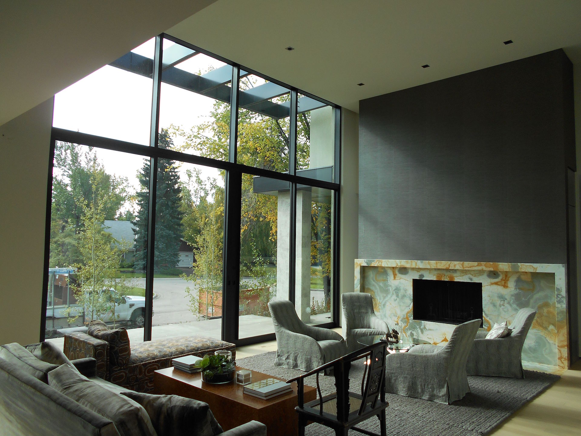 Sliding doors, curtainwall