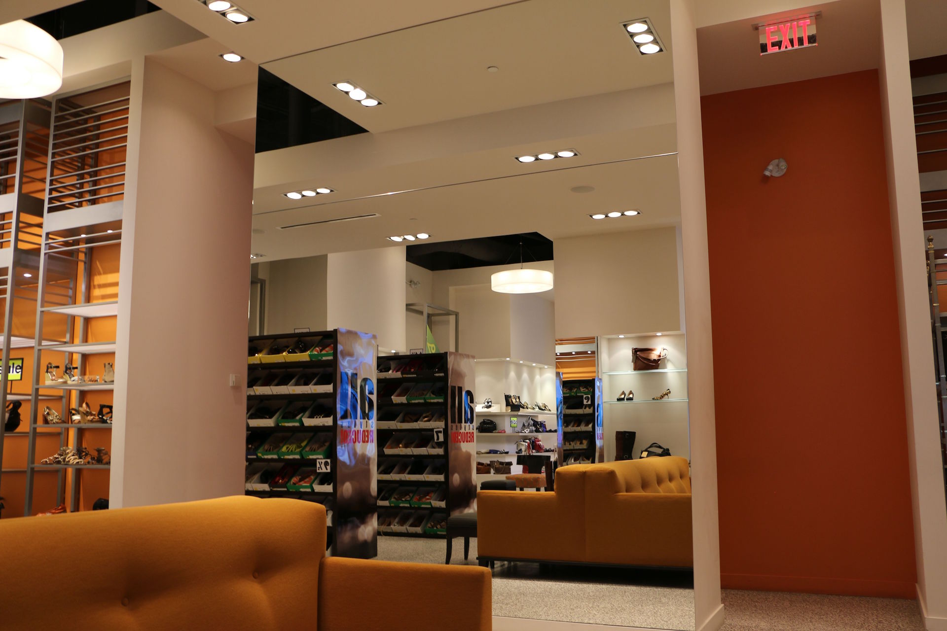 Custom mirror, custom steel shelves, custom Starphire shelves