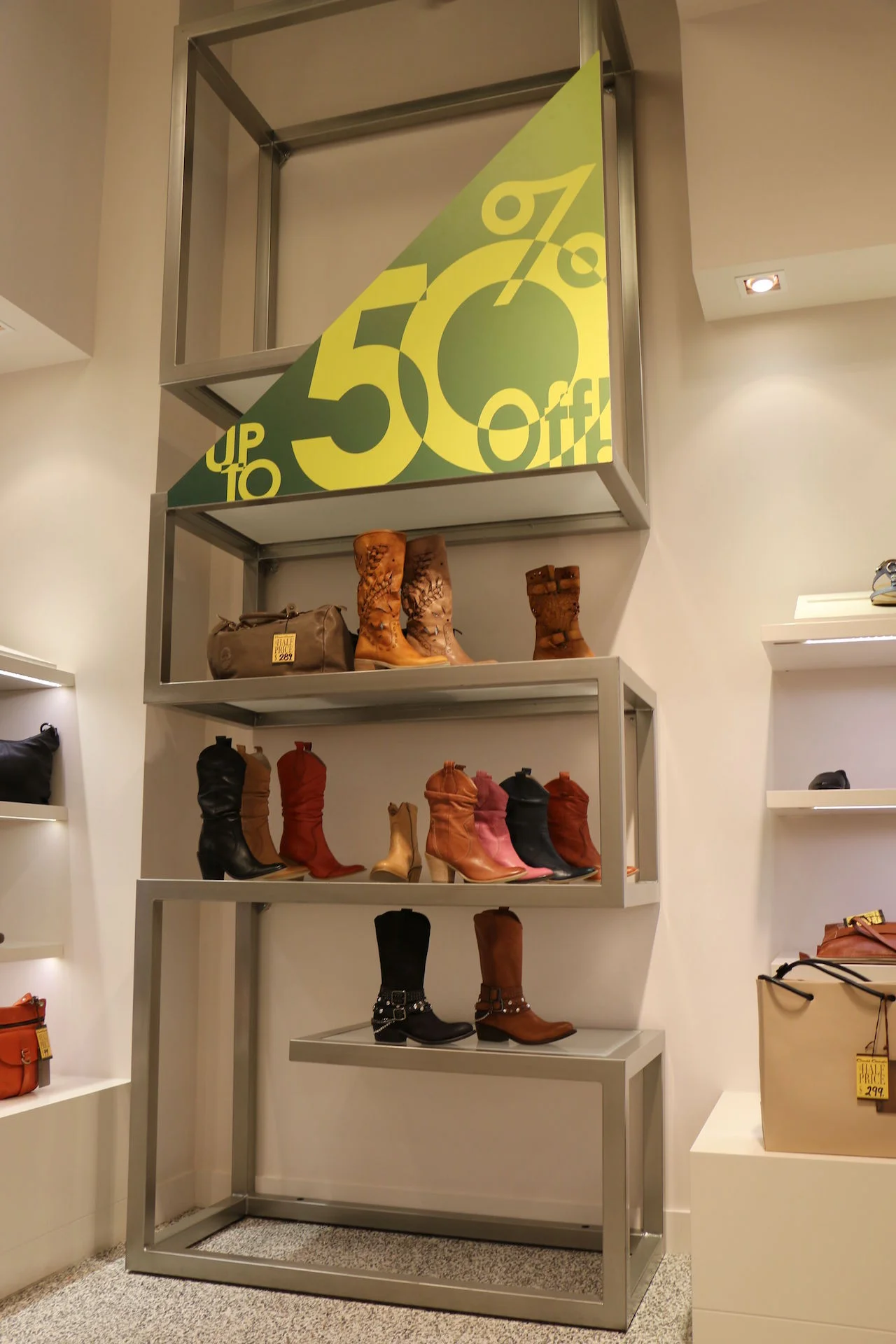 Custom steel shelf frames and Starphire glass shelves