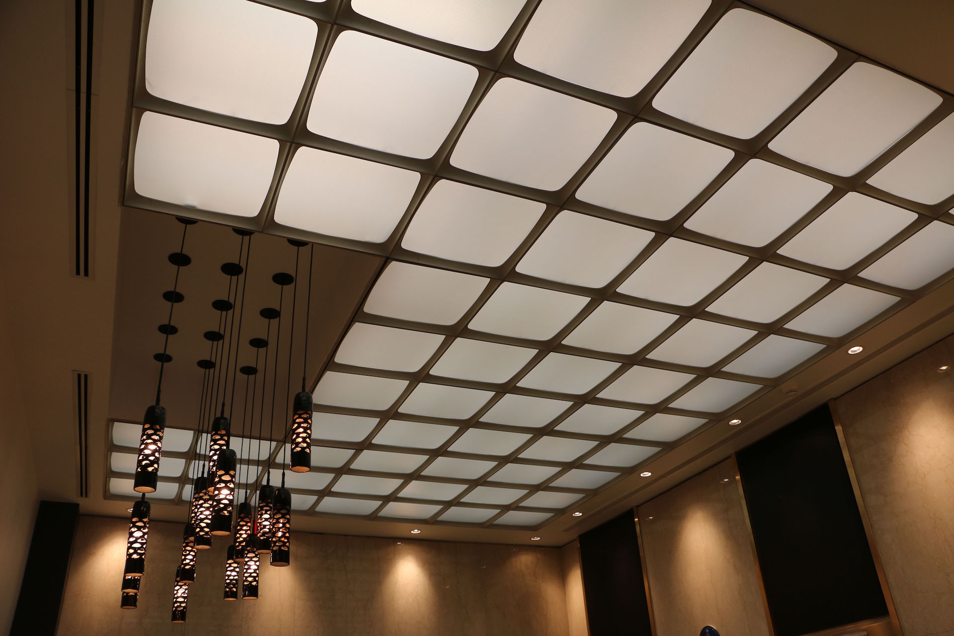 Custom glass ceiling tiles