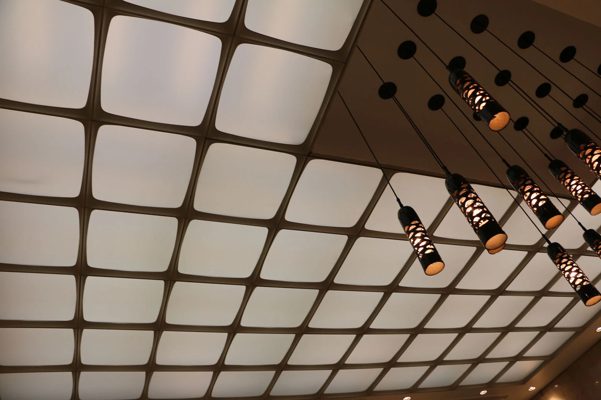 Custom glass ceiling tiles