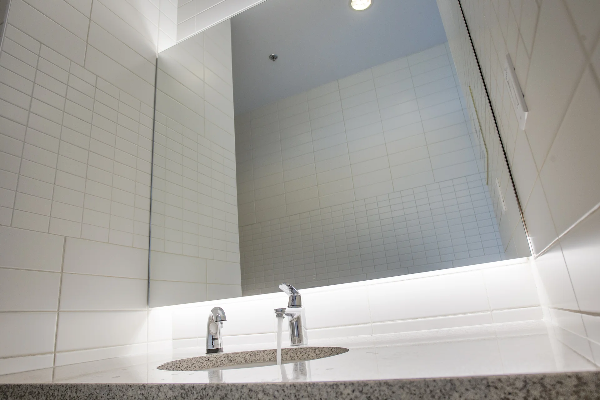 Common area washroom mirror