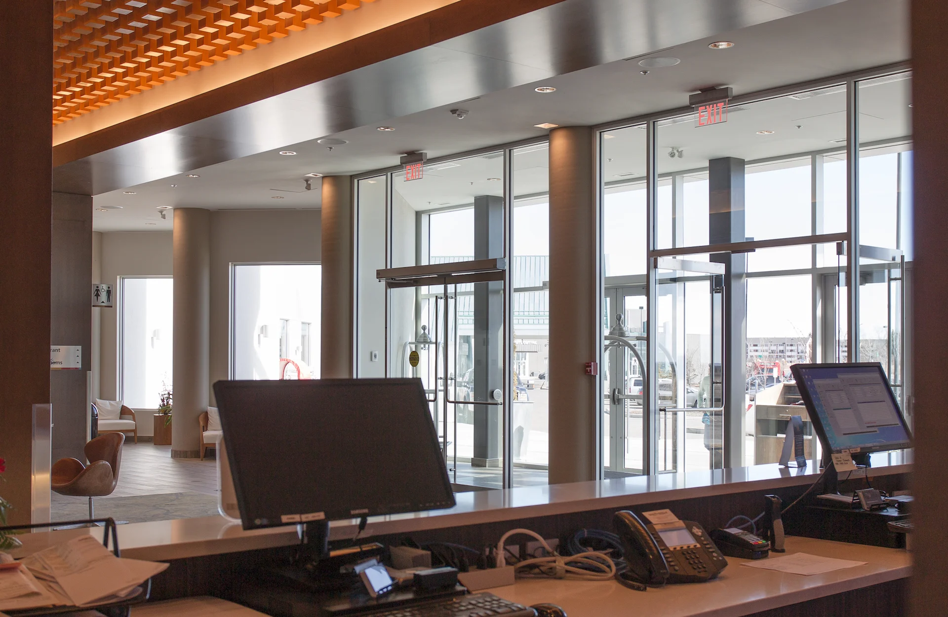 Alumicor 1800 series interior storefront and glass doors 
