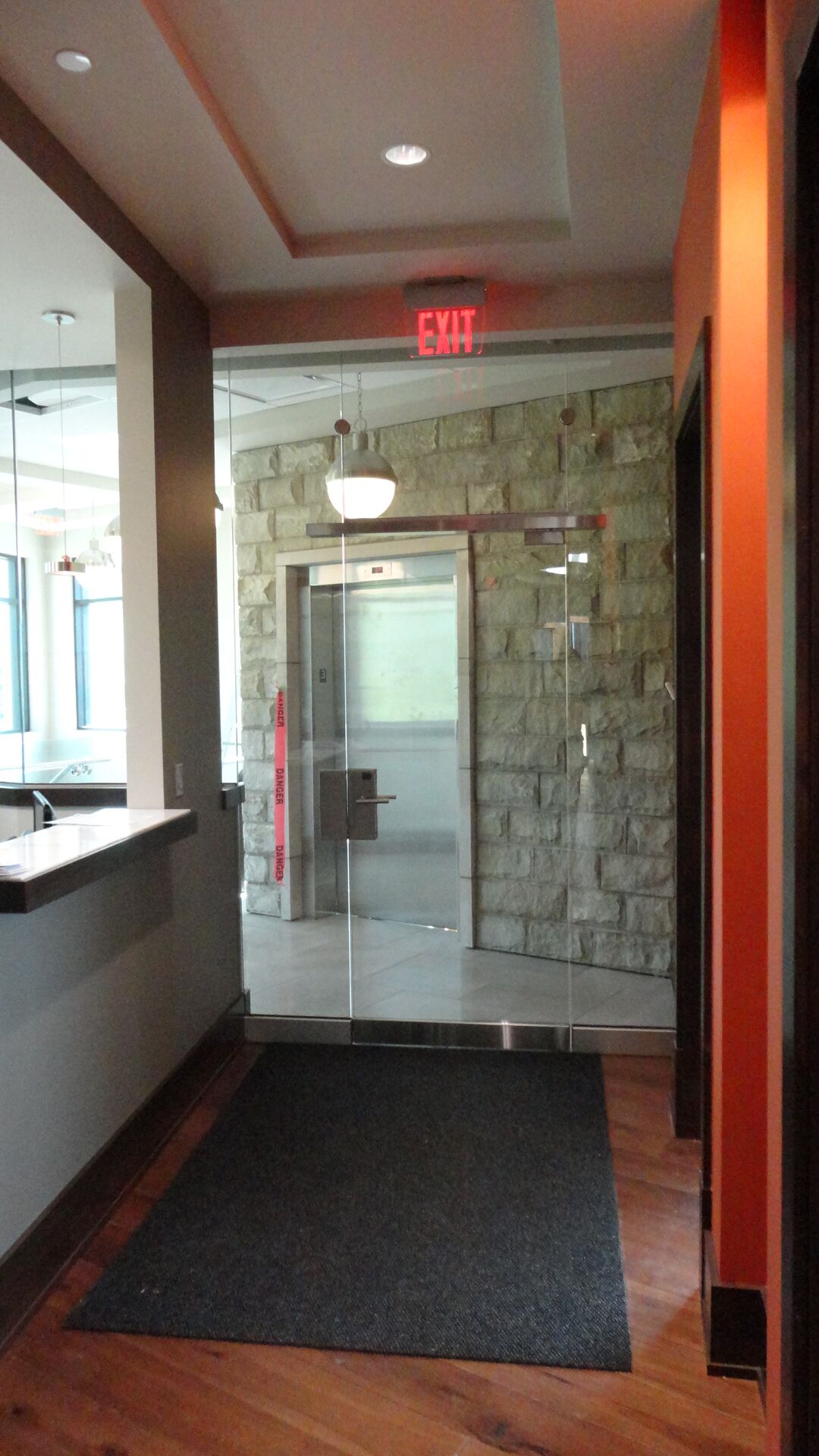 Interior glass door