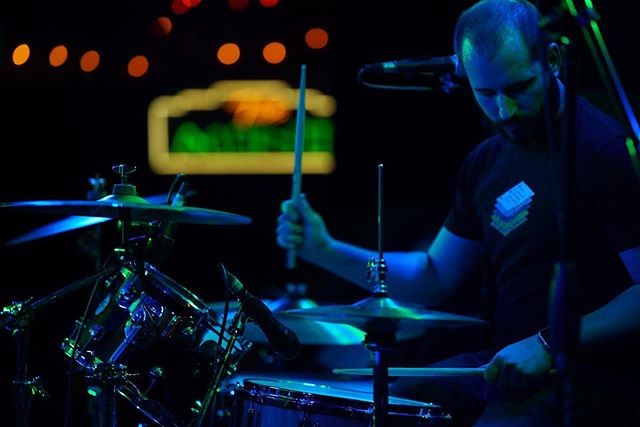 🙏🏻 to everyone who came to our shows last week. Here&rsquo;s @typicalhunk rocking the fuck out of those drums. 📸 @sandyplantain