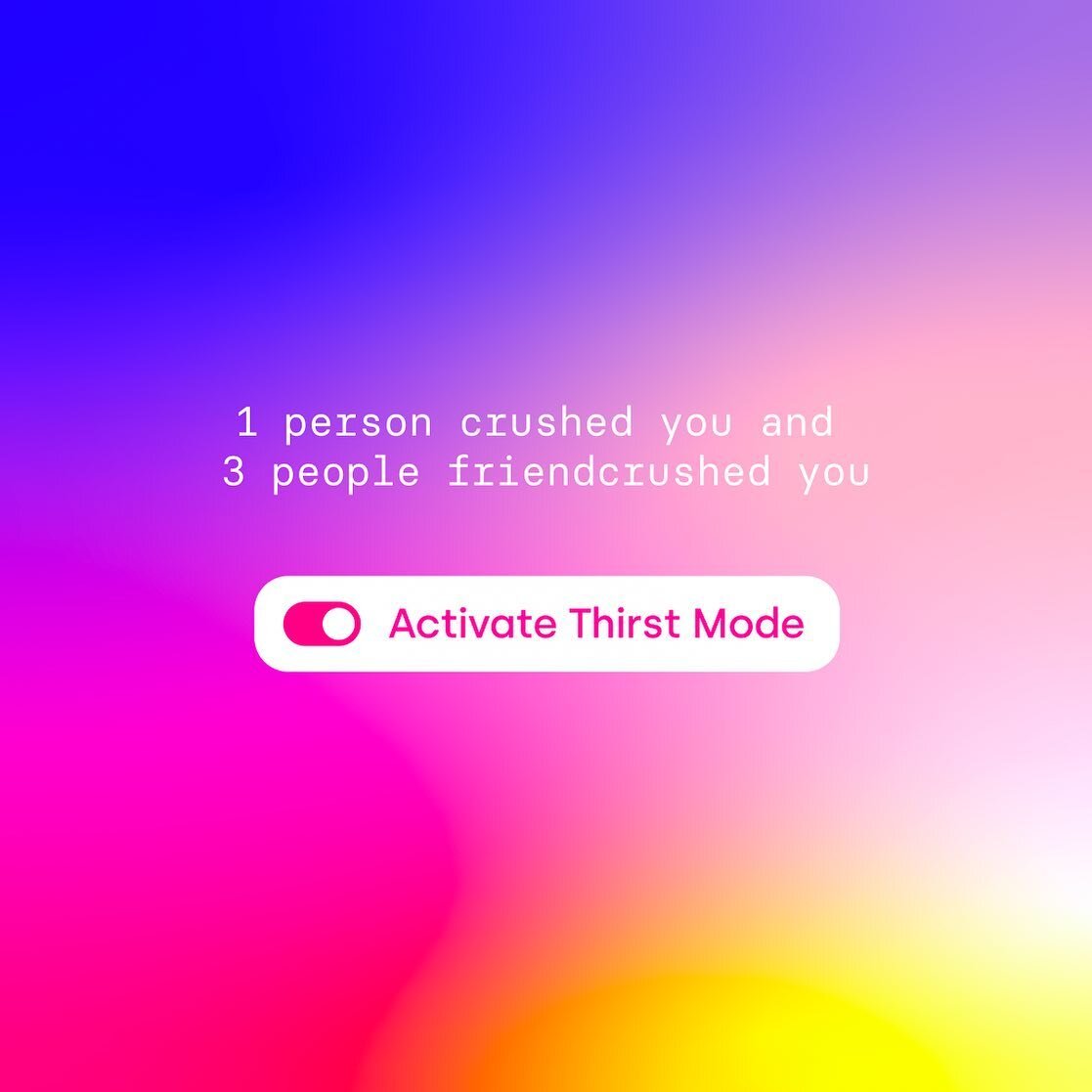 3 weeks left for Match16! Don&rsquo;t let your matches get away. Activate Thirst Mode to receive additional curated matches from the class, and find out who crushed you after crushing closes May 16 (if your crushes choose to reveal). We&rsquo;ll be i