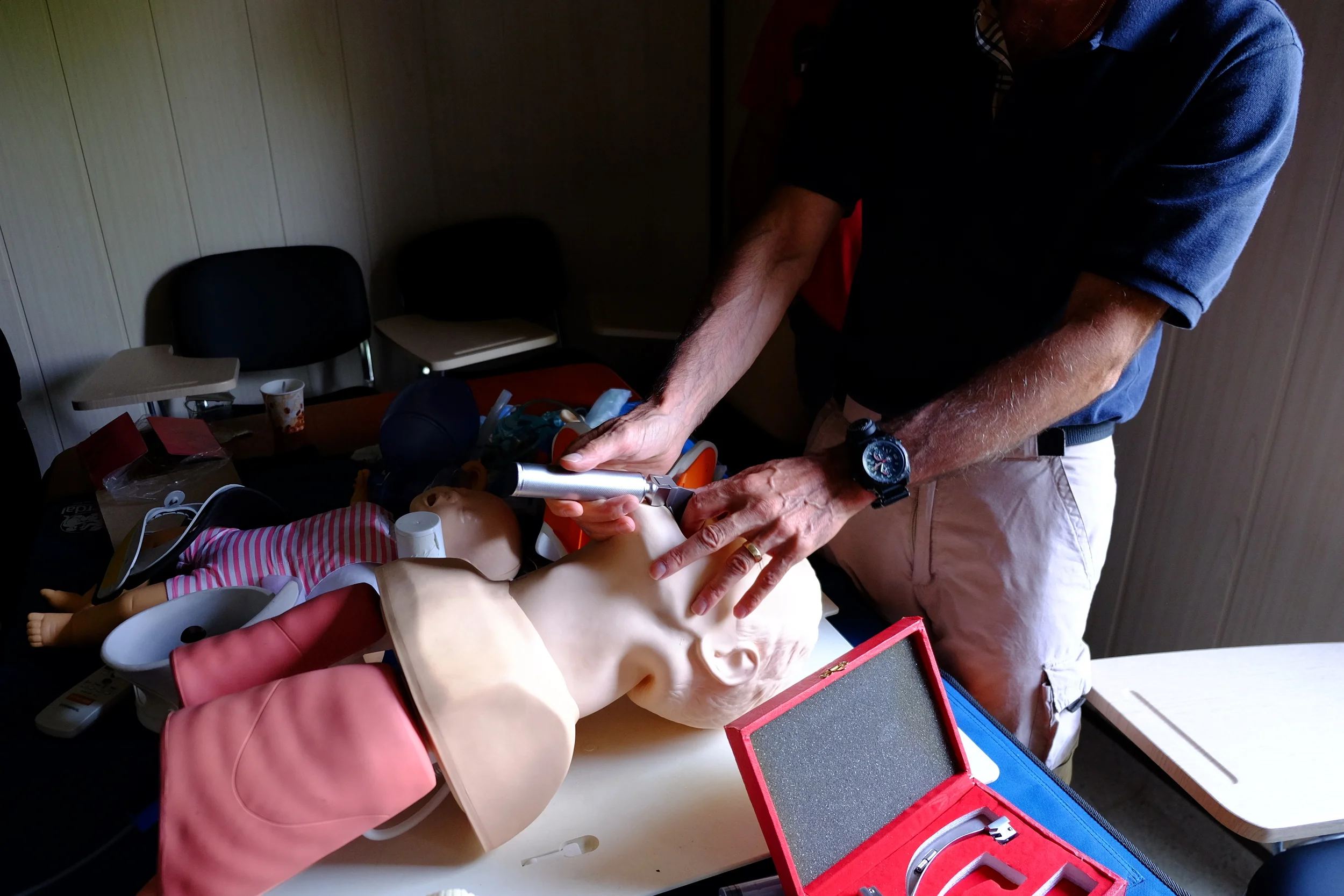 GSMSG Combat Trauma Specialists teaching field intubation techniques to field medics