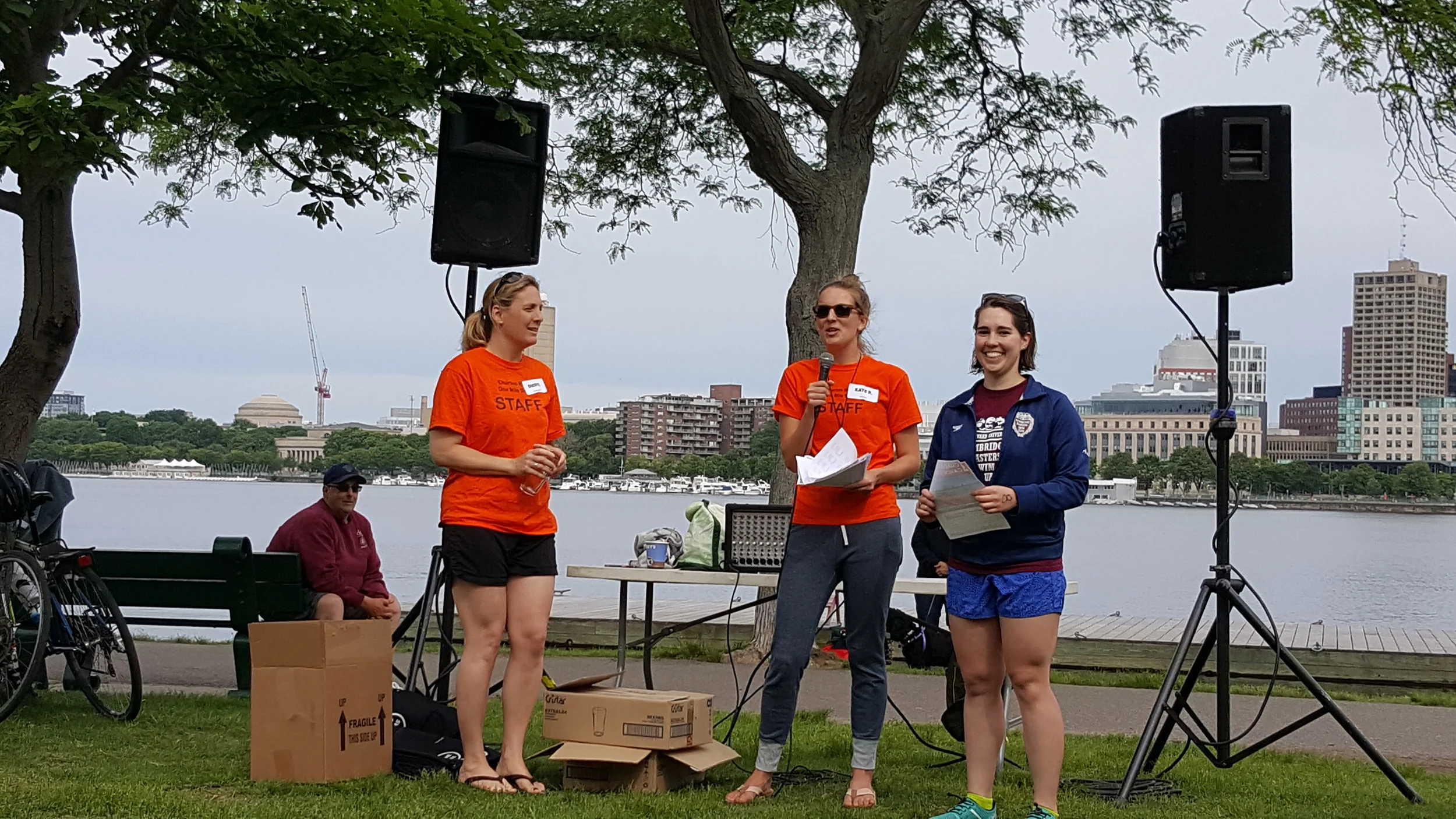 Overall winner Alana Aubin receives her prizes from race director Kate Radville