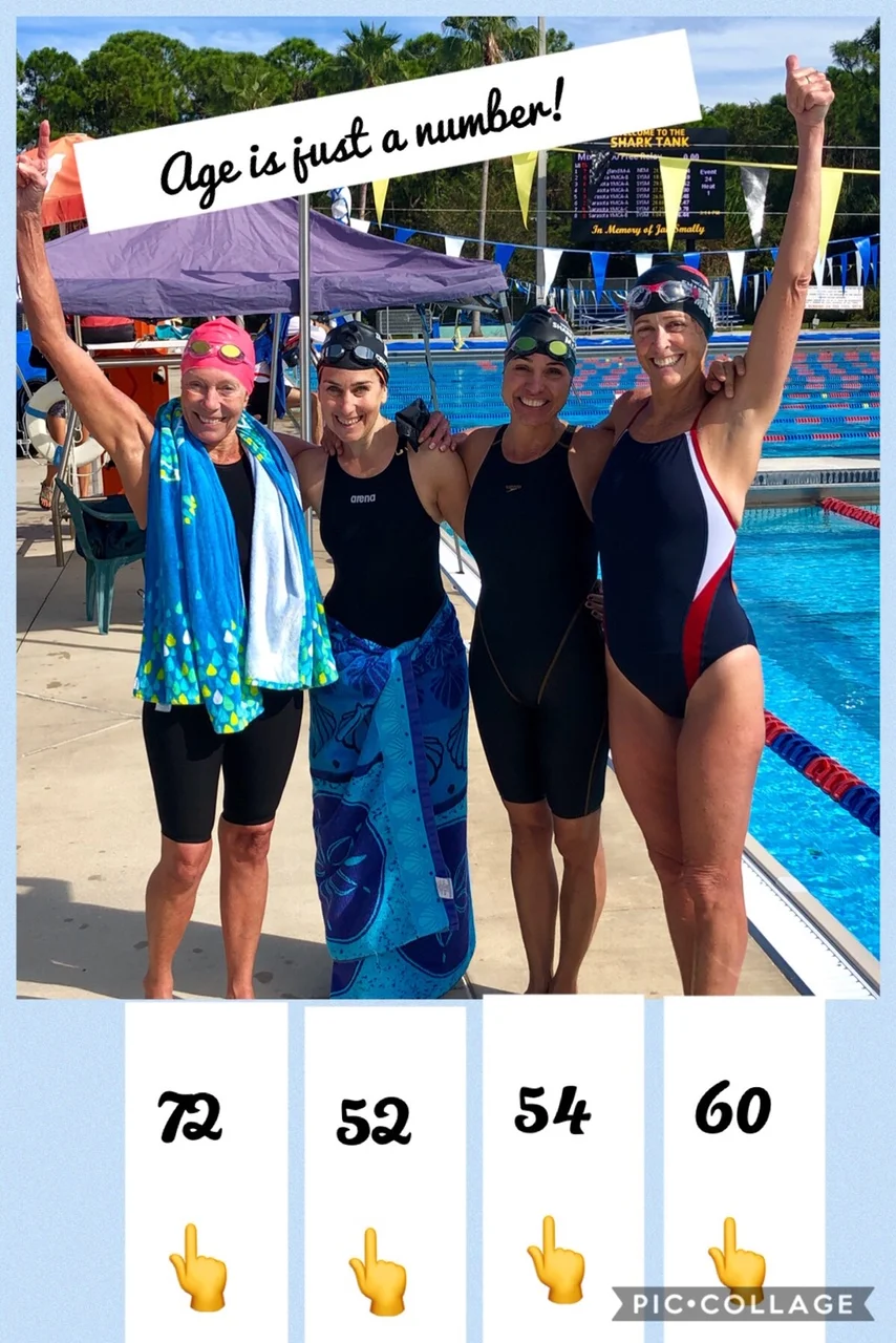 Diann Uustal, Andi Freedman, Lisa Zraket, and Beth Lott at the Sarasota Sharks Master Meet