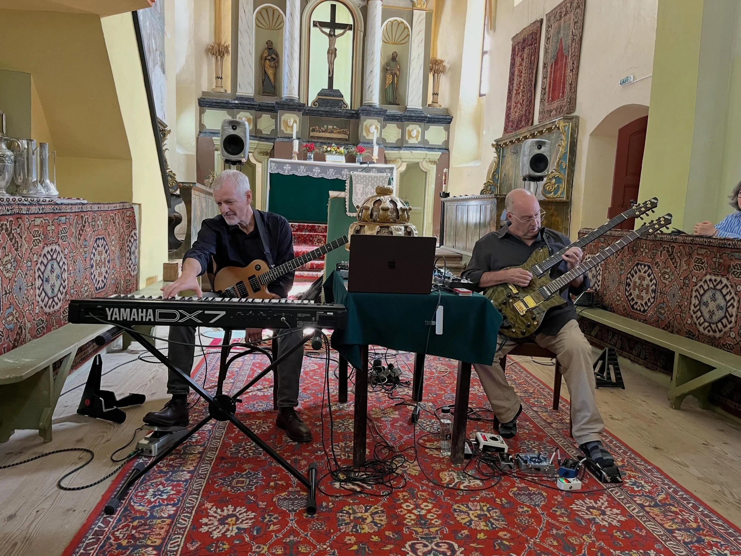 It&rsquo;s Stephan Thelan and Jon Durant at Festivalul de Jazz de La Castillo Bran - Editia a XIII-a at Biserica Rasnov. Jon wielding his might Doubleneck &ldquo;the beast&rdquo; on this tour.