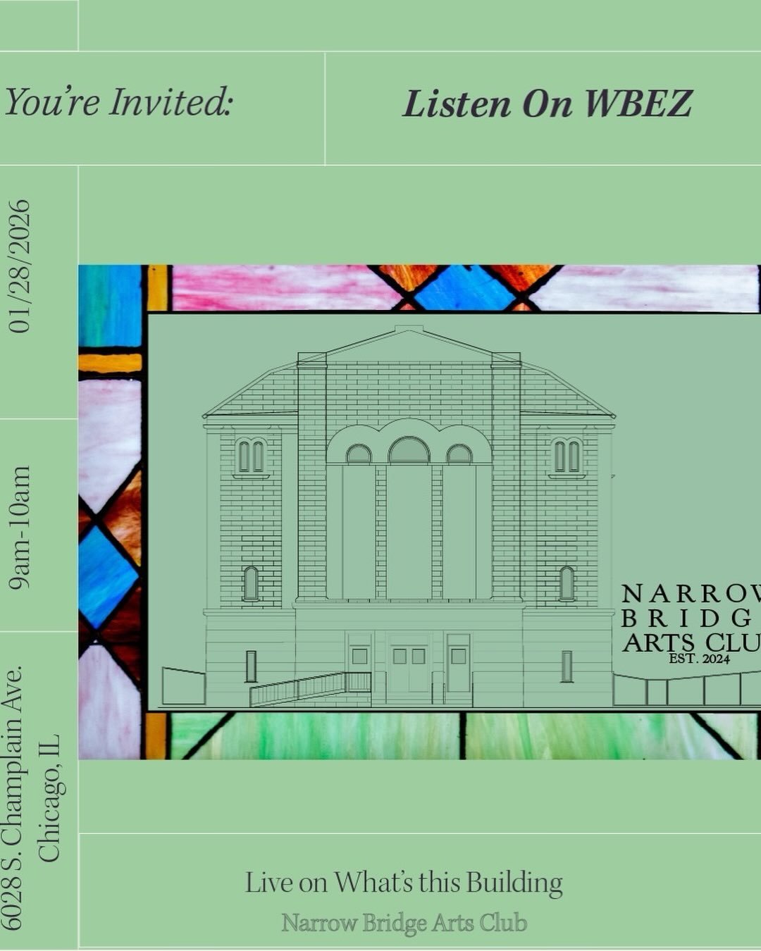 Join me LIVE on WBEZ Wednesday 9-10am. Narrow Bridge will be featured on What&rsquo;s that Building