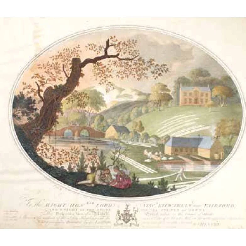 LOVED DRAWINGS DEPICTING C18 MANUFACTURE OF IRISH LINEN