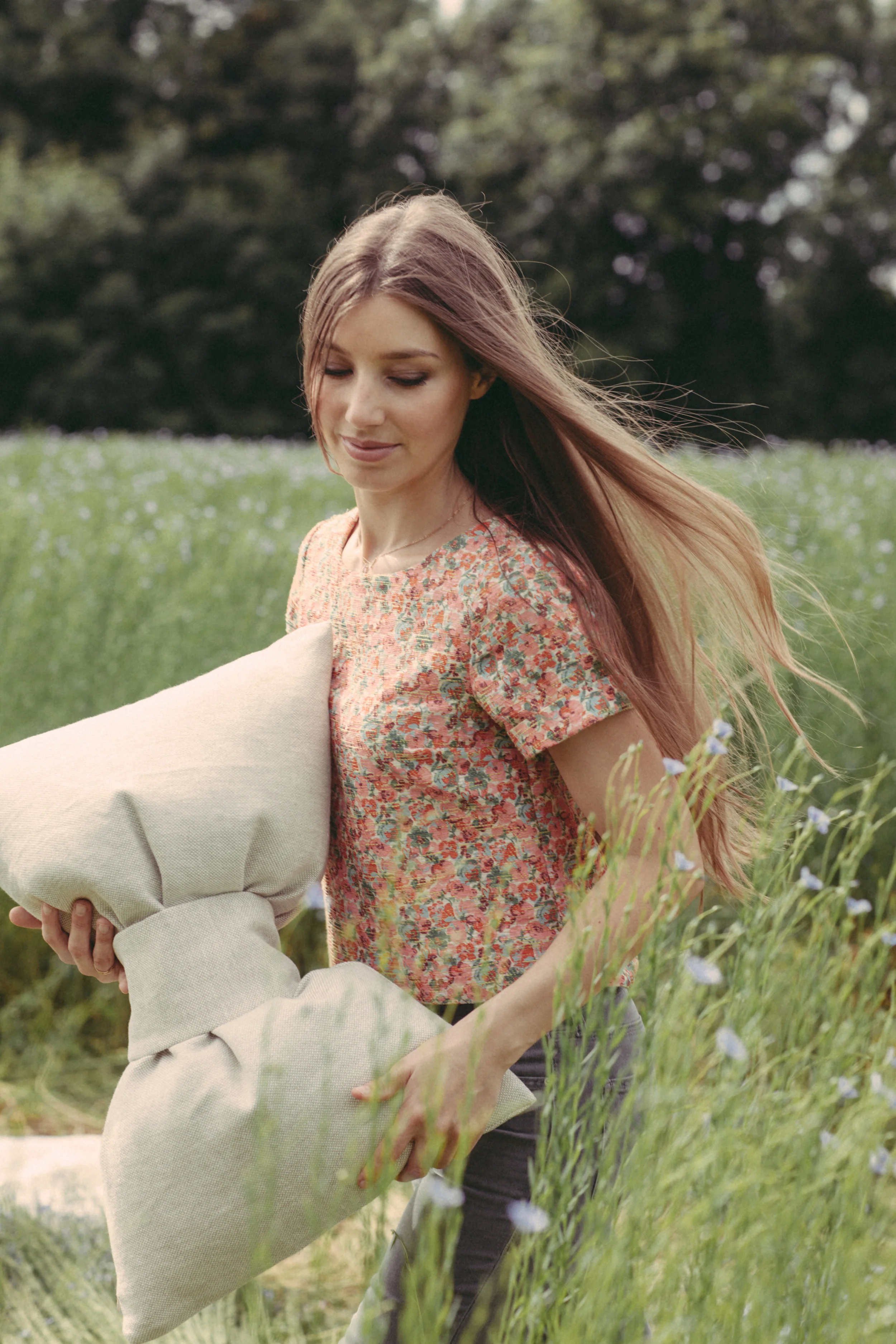 Irish Designer Katie Larmour Local Flax Field Blue Flower Northern Ireland Irish Linen County Down .jpg