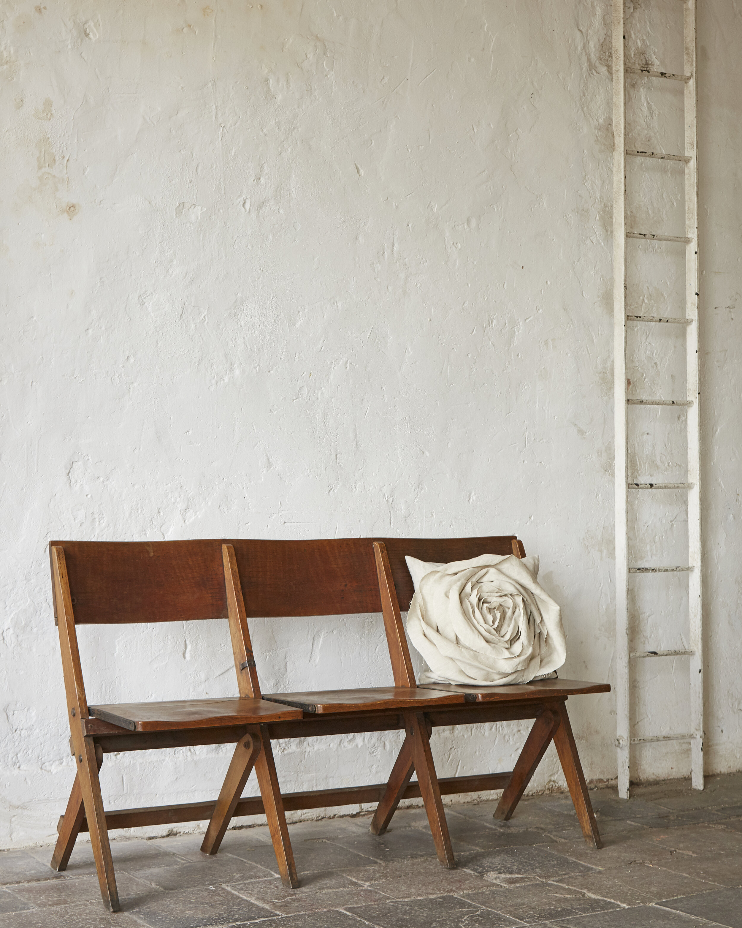 Katie Larmour Design - Handcrafted Rose Cushion created vintage Irish Linen Biennale .jpg