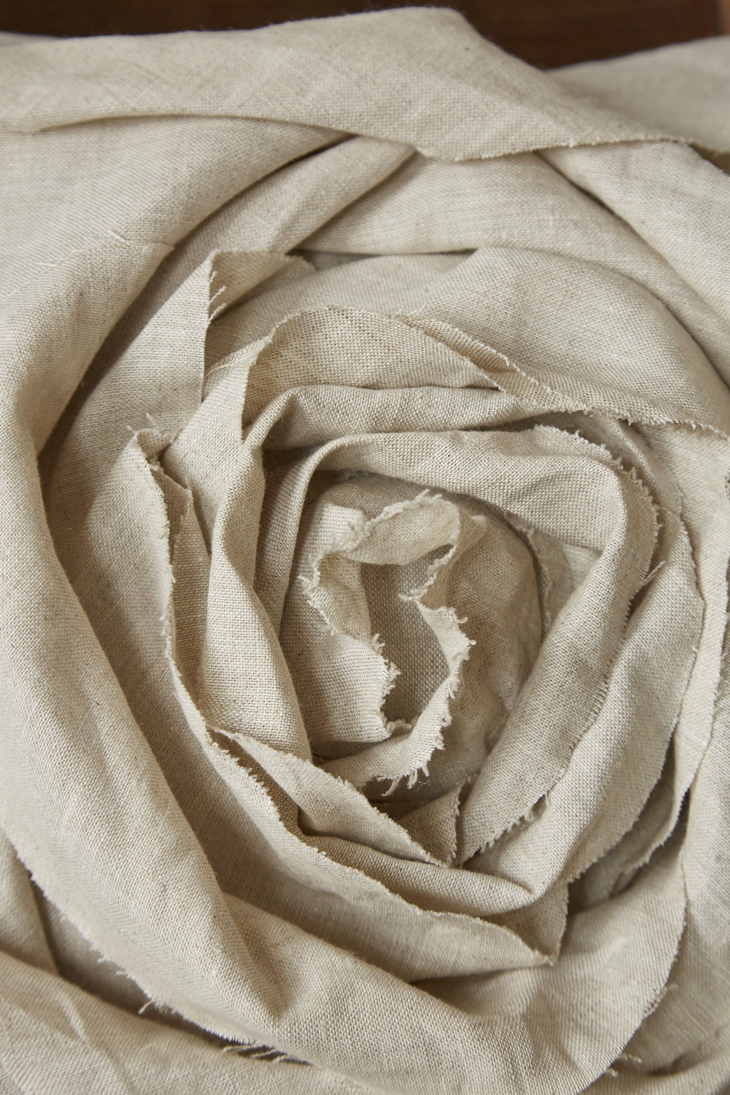 Katie Larmour Design - detail of Handcrafted Rose Cushion created vintage Irish Linen Biennale116.jpg