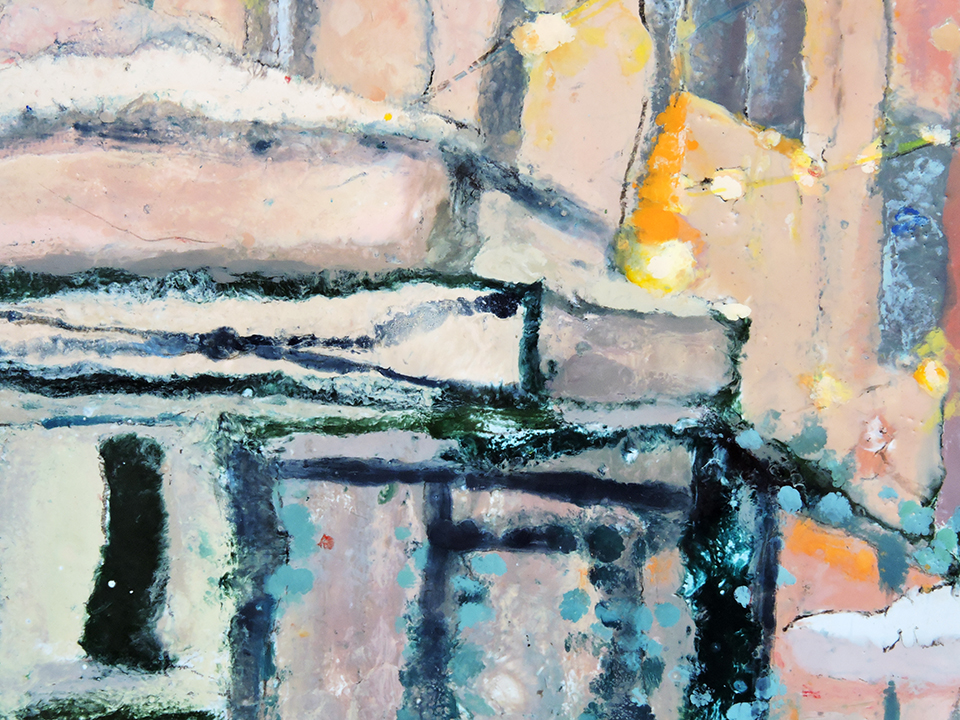 Too much heat can distort straight lines, as shown in this portion of the painting above.