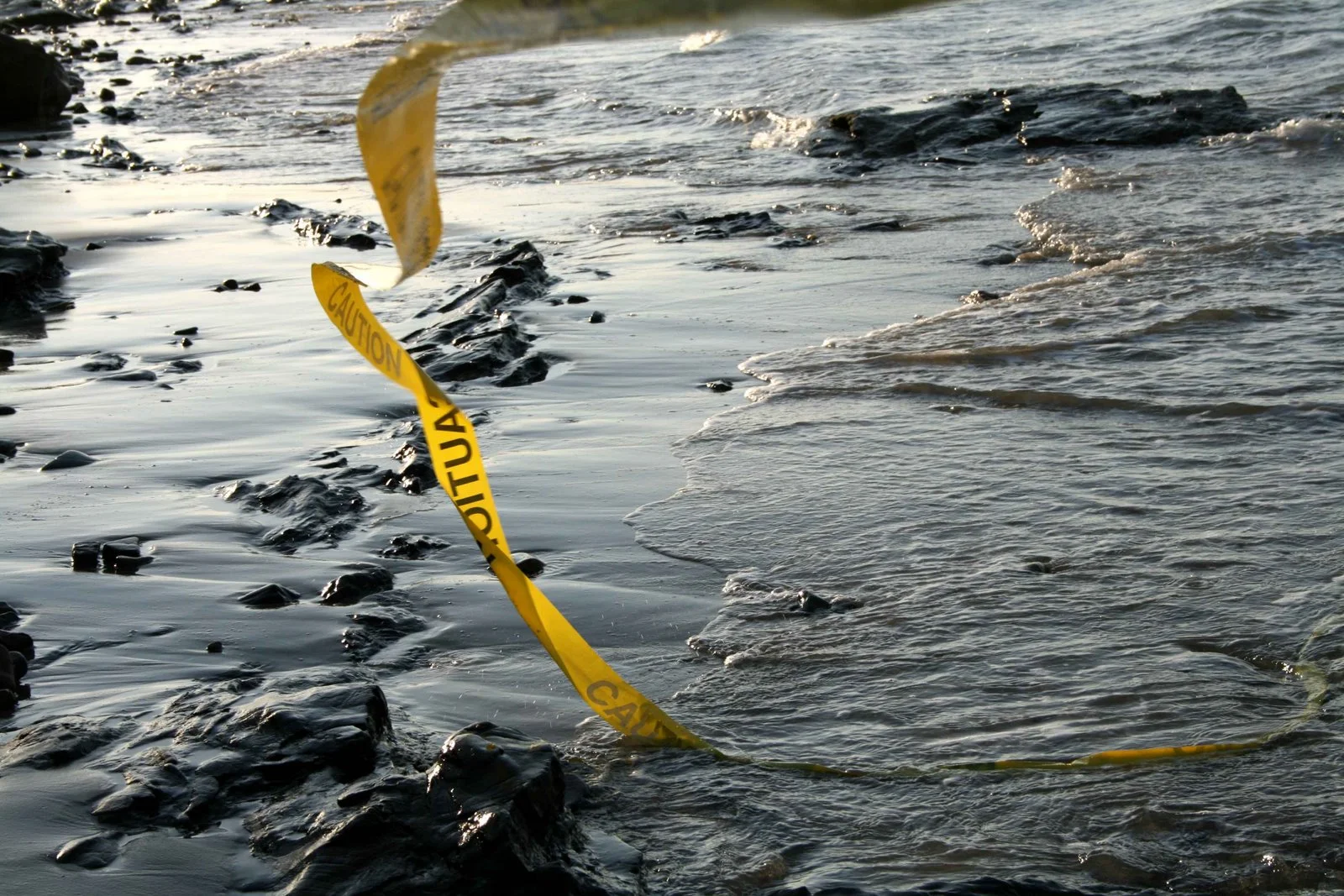 Beach At Nightfall / Caution