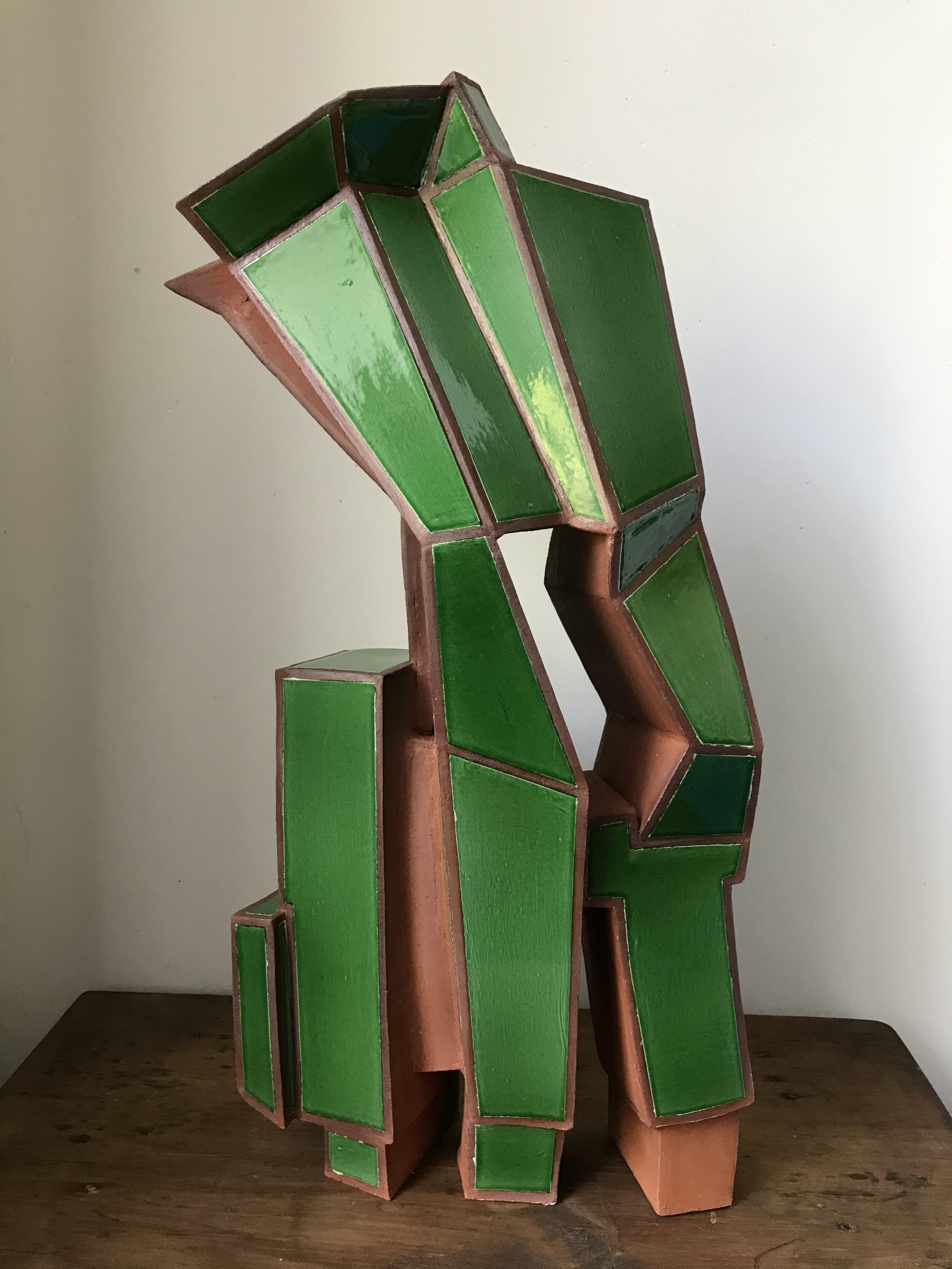 Green Geometric Sculpture, 2020