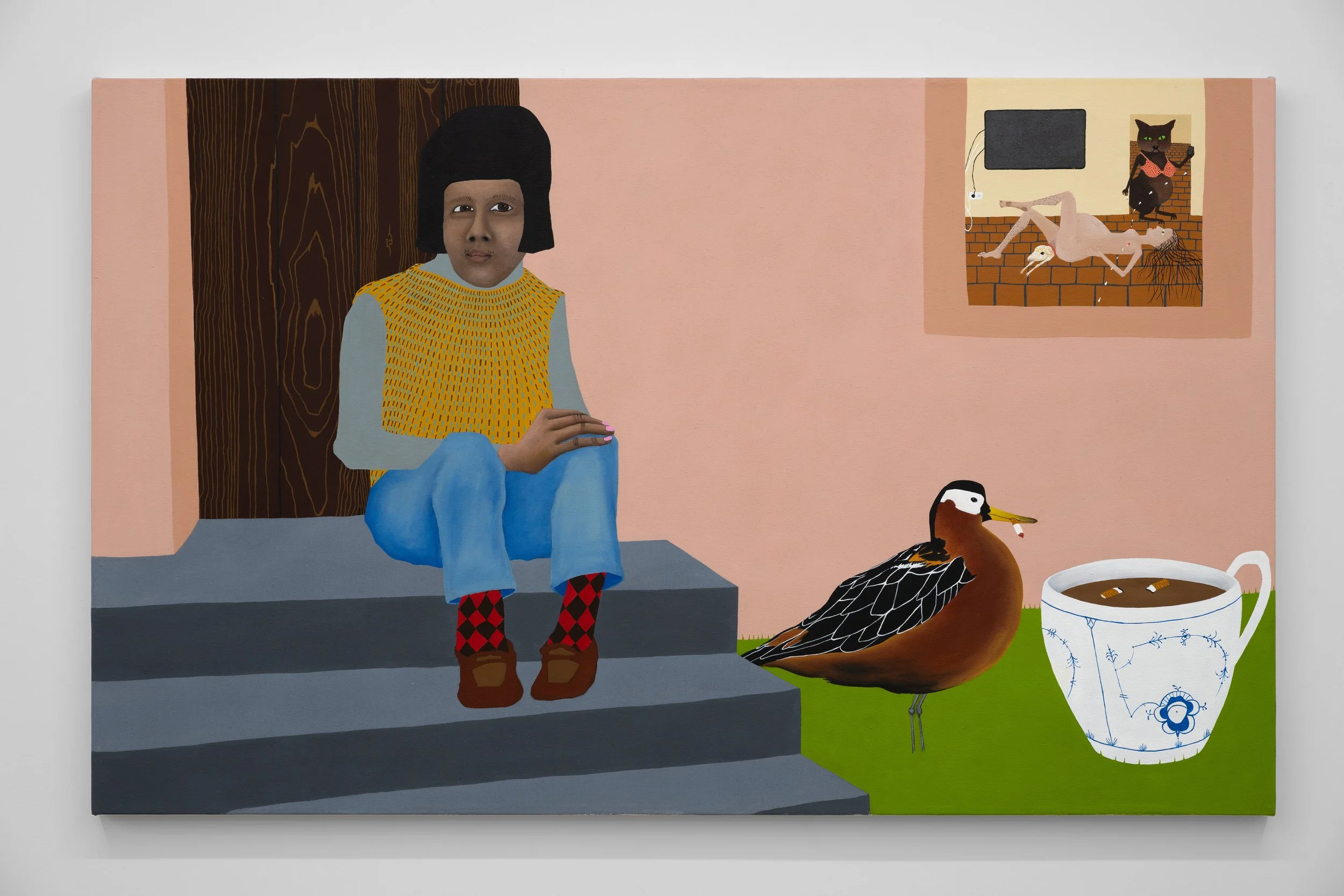 Sitting on a doorstep, 2025