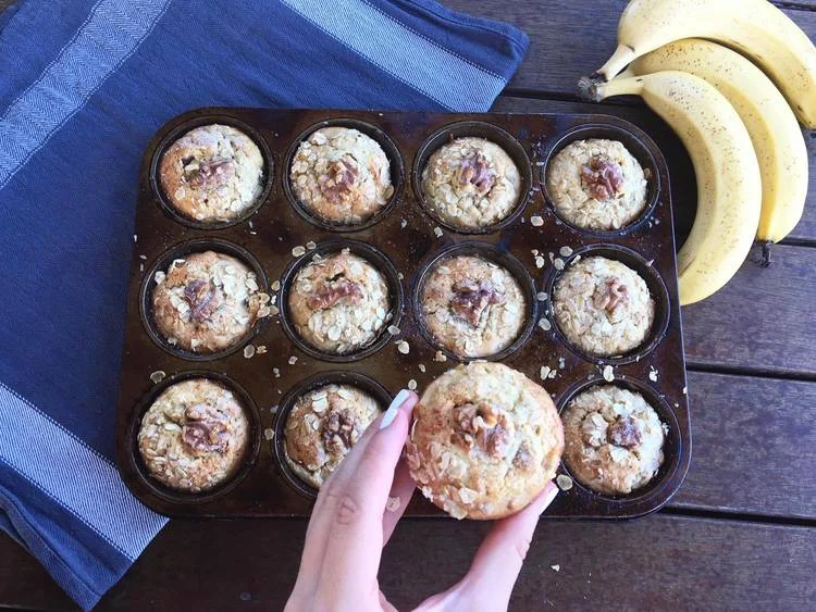 Healthy Banana & Walnut Muffins