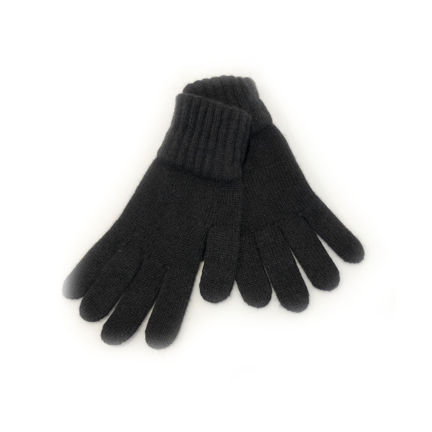 An image of Ladies 100% Cashmere Gloves - Assam Peat Black