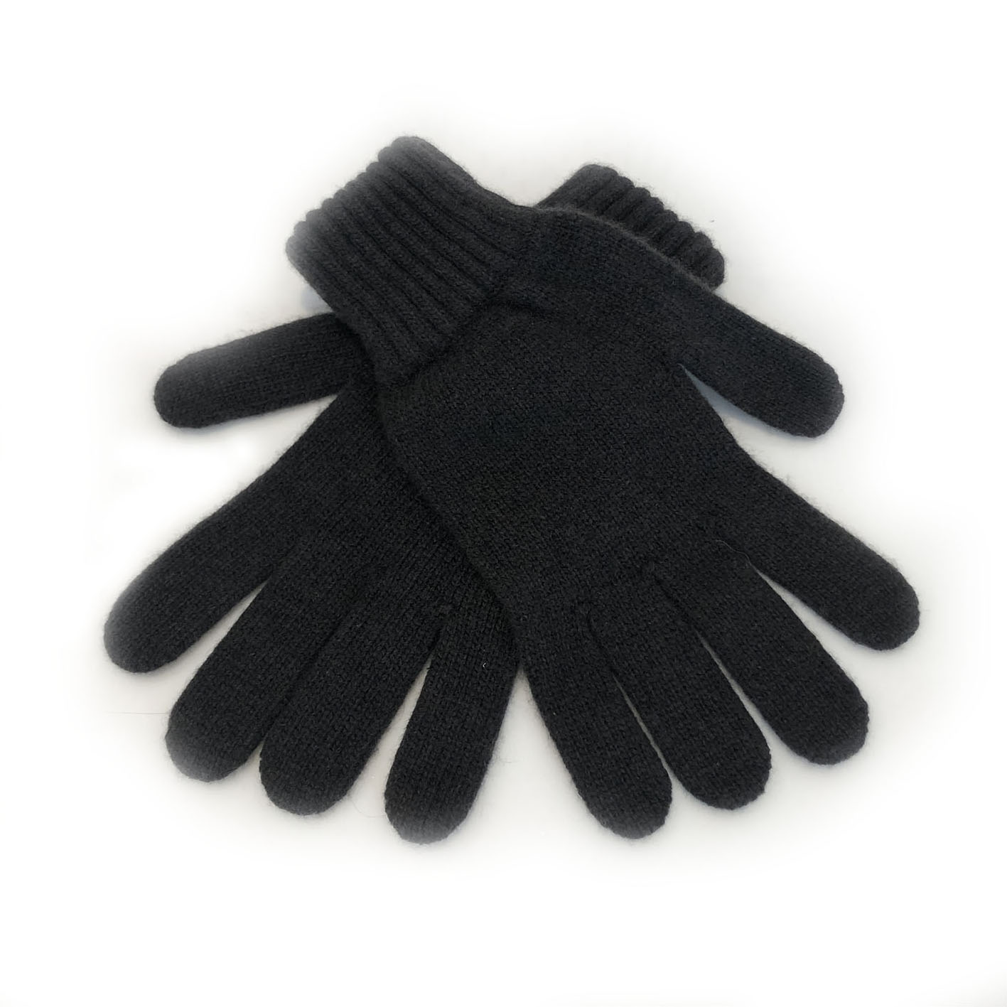 An image of Mens 100% Cashmere Gloves - Assam Peat Black