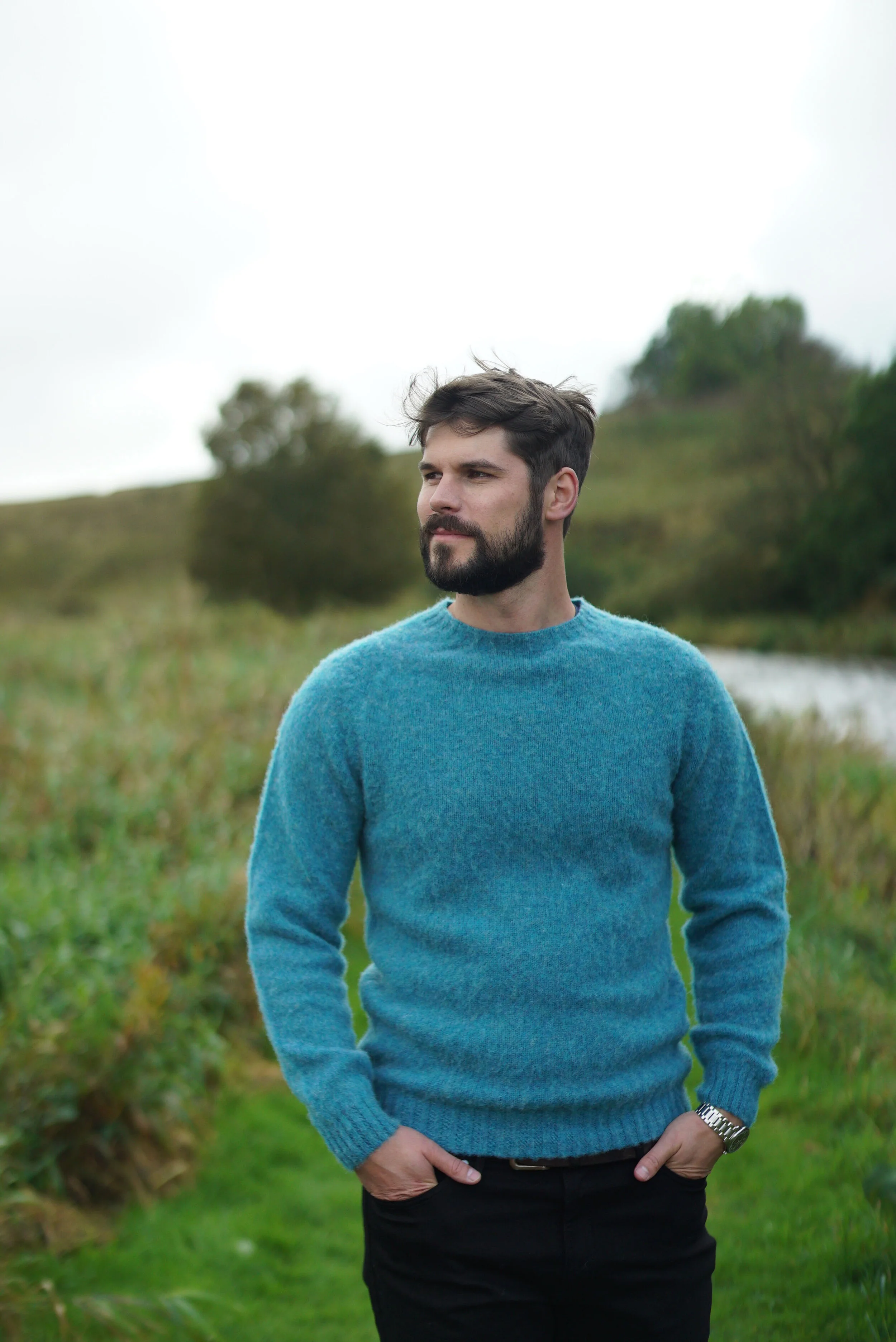 Harley Of Scotland Men S Shetland Azure Bosie