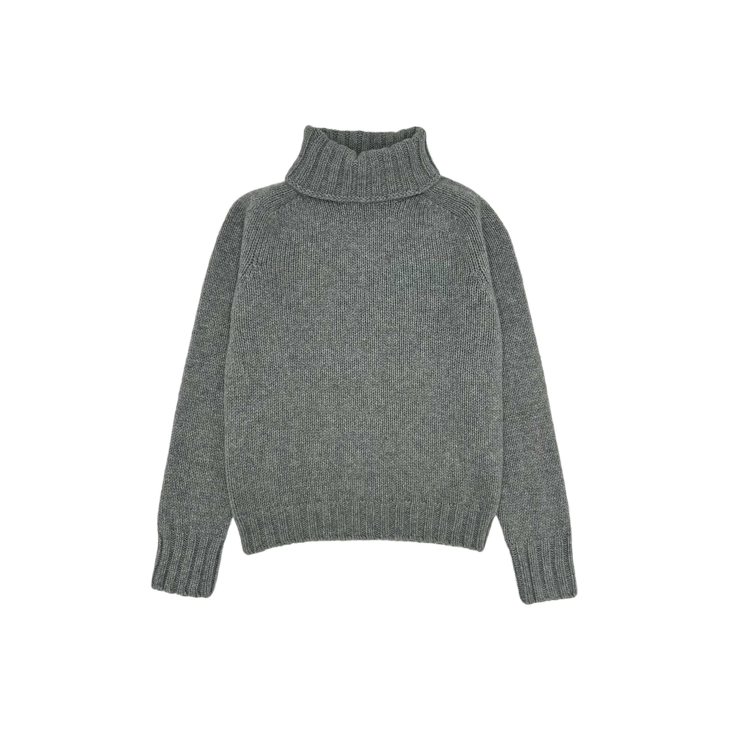 An image of Womens 'Big Softy' Geelong Polo Neck Jumper - 6 Colours - XL/Flannel Grey