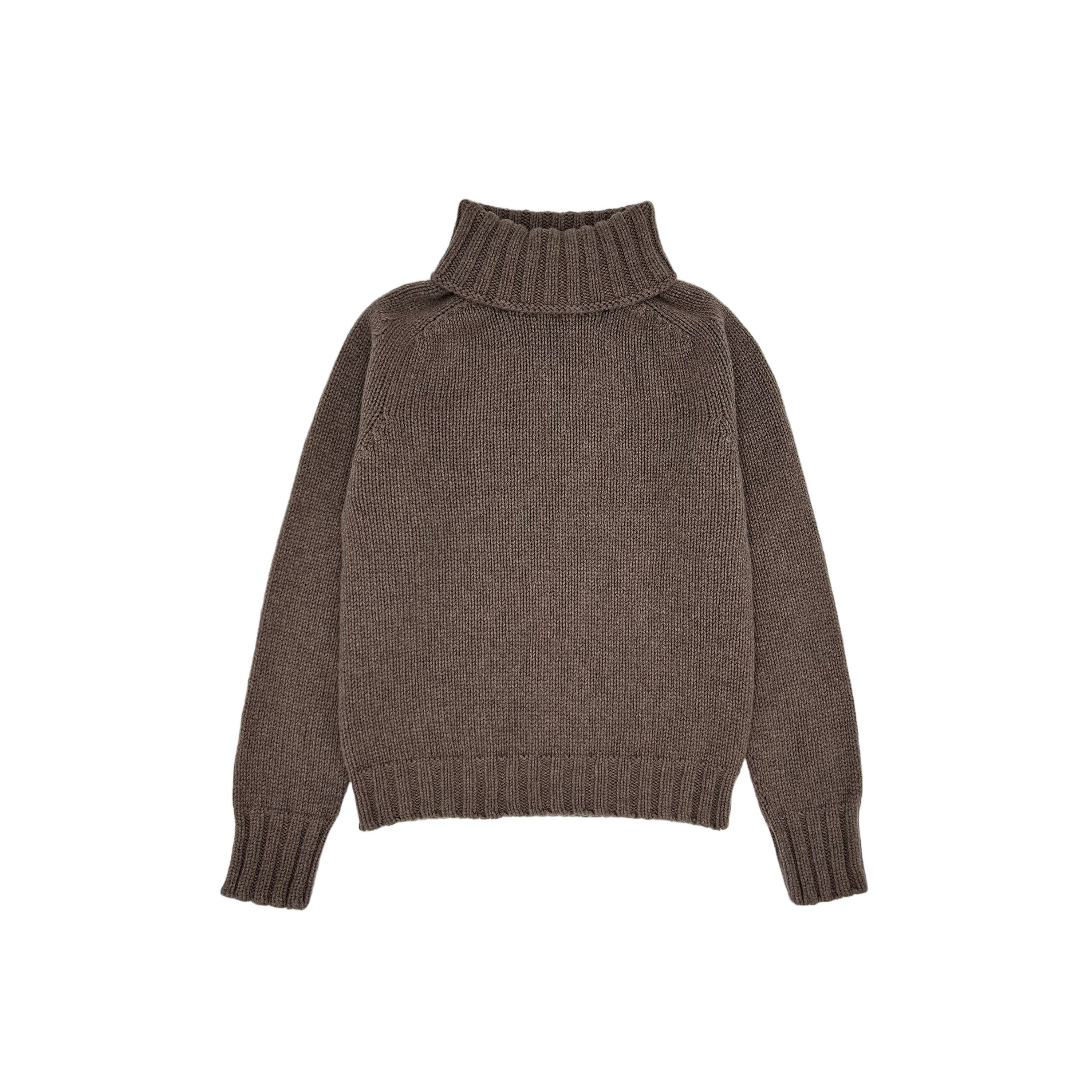 An image of Womens 'Big Softy' Geelong Polo Neck Jumper - 6 Colours - XL/Wildebeest Brown