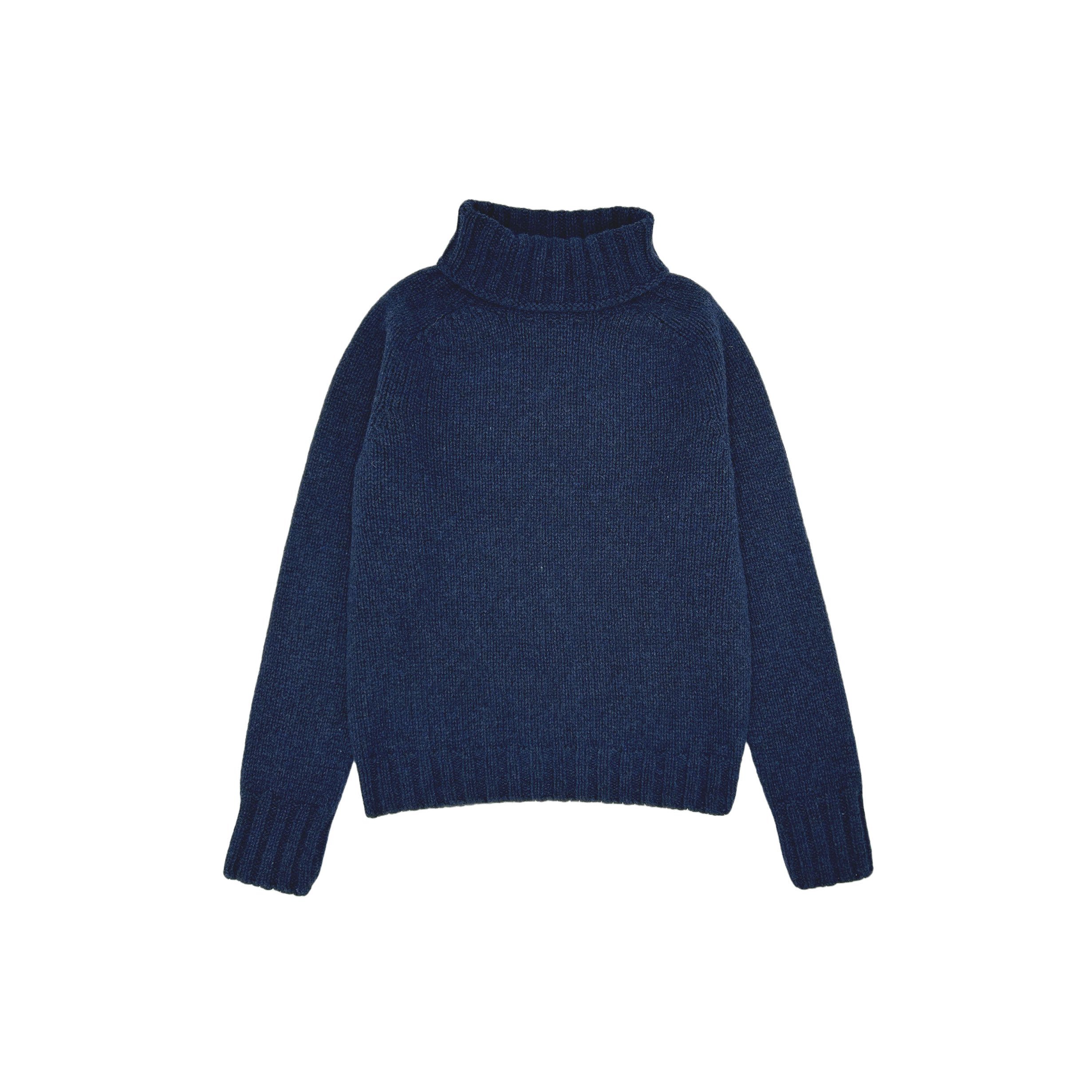 An image of Womens 'Big Softy' Geelong Polo Neck Jumper - 6 Colours - Small/Cosmos Navy