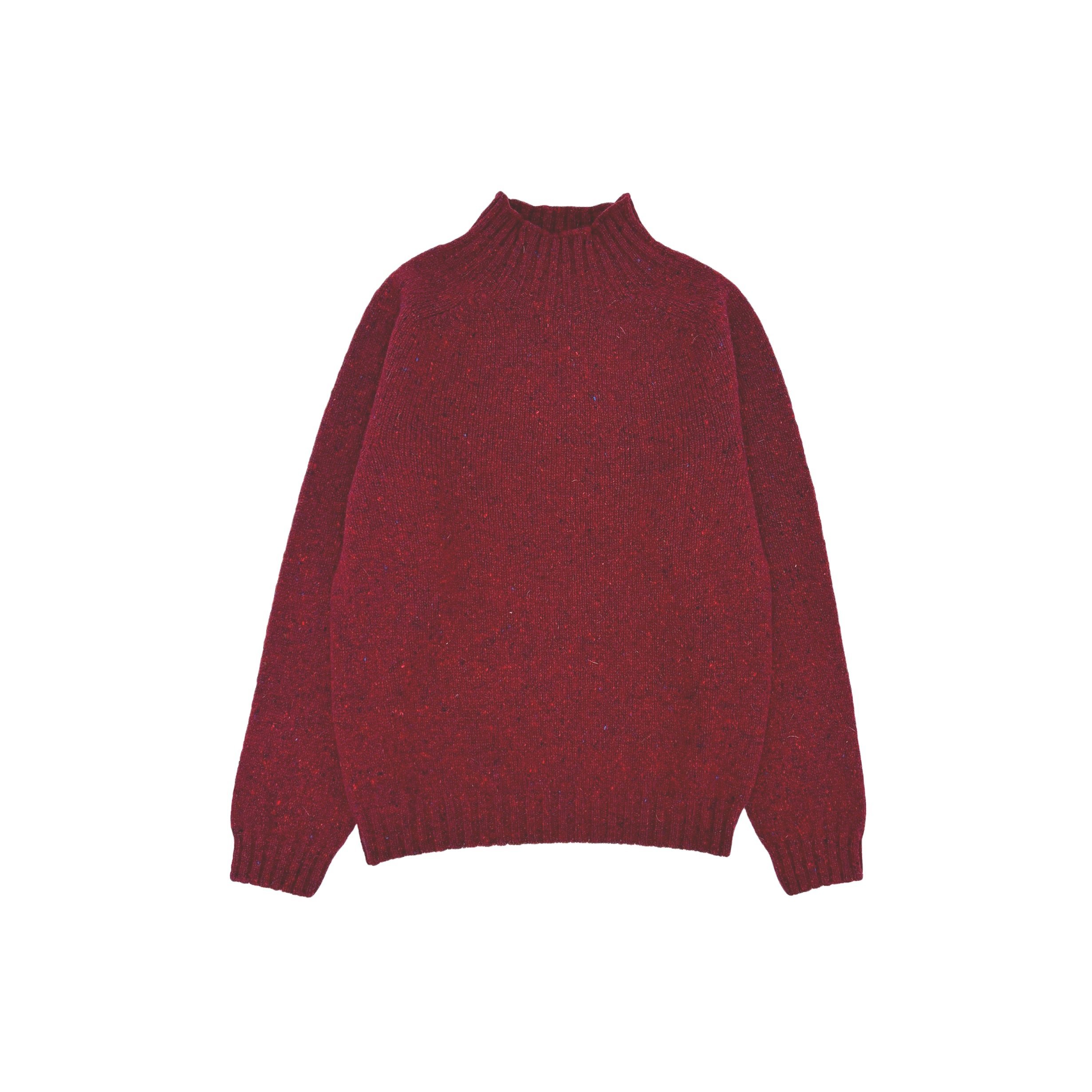 An image of Funnel Neck Glenugie Nep Womens Jumper - 4 Colours - Medium/Tiree Red