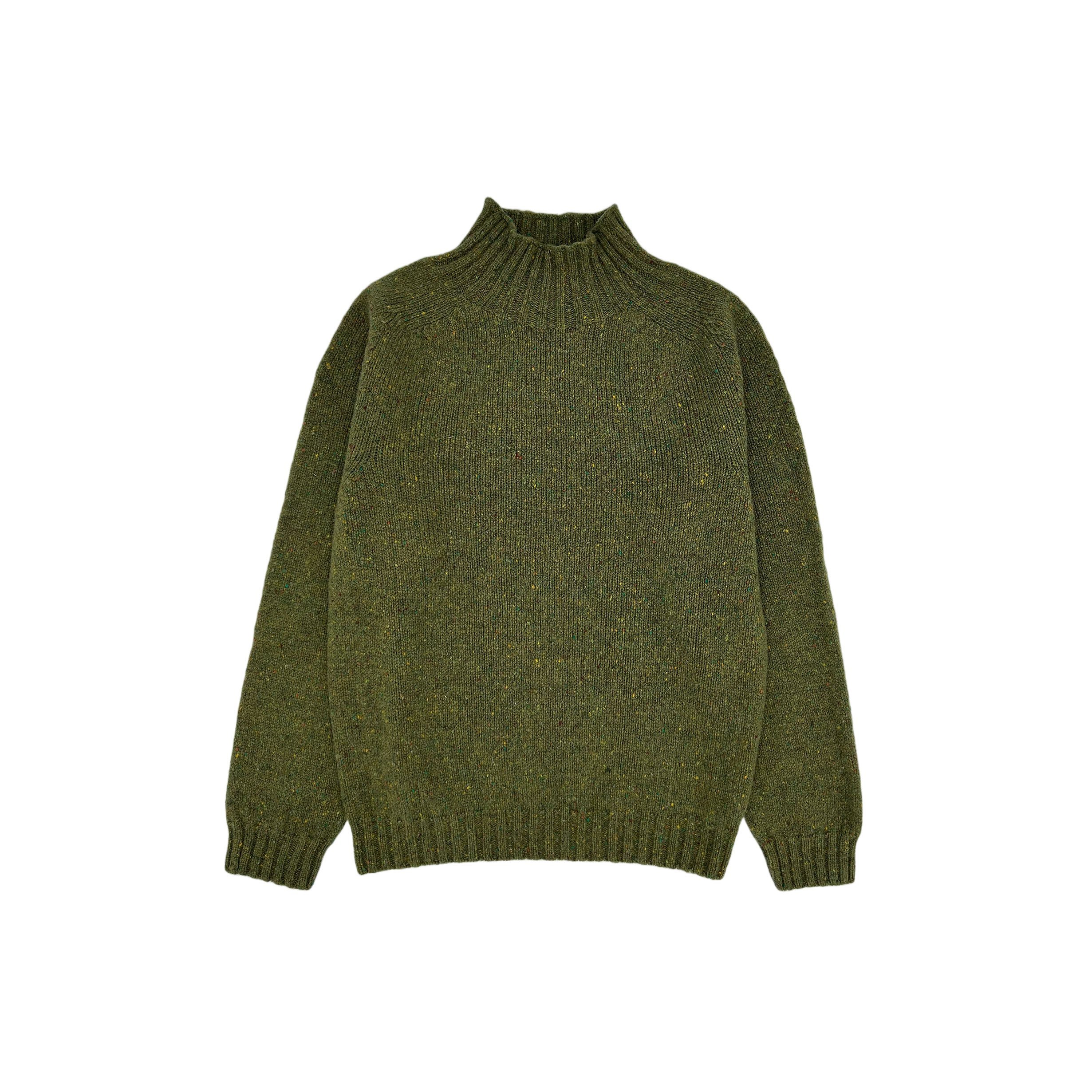 An image of Funnel Neck Glenugie Nep Womens Jumper - 4 Colours - Small/Raasay Green