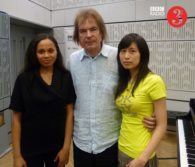 Rebeca Omordia, Julian & Jiaxin Lloyd Webber in the BBC Radio 3 studio, 24 January 2012 C. BBC Radio 3