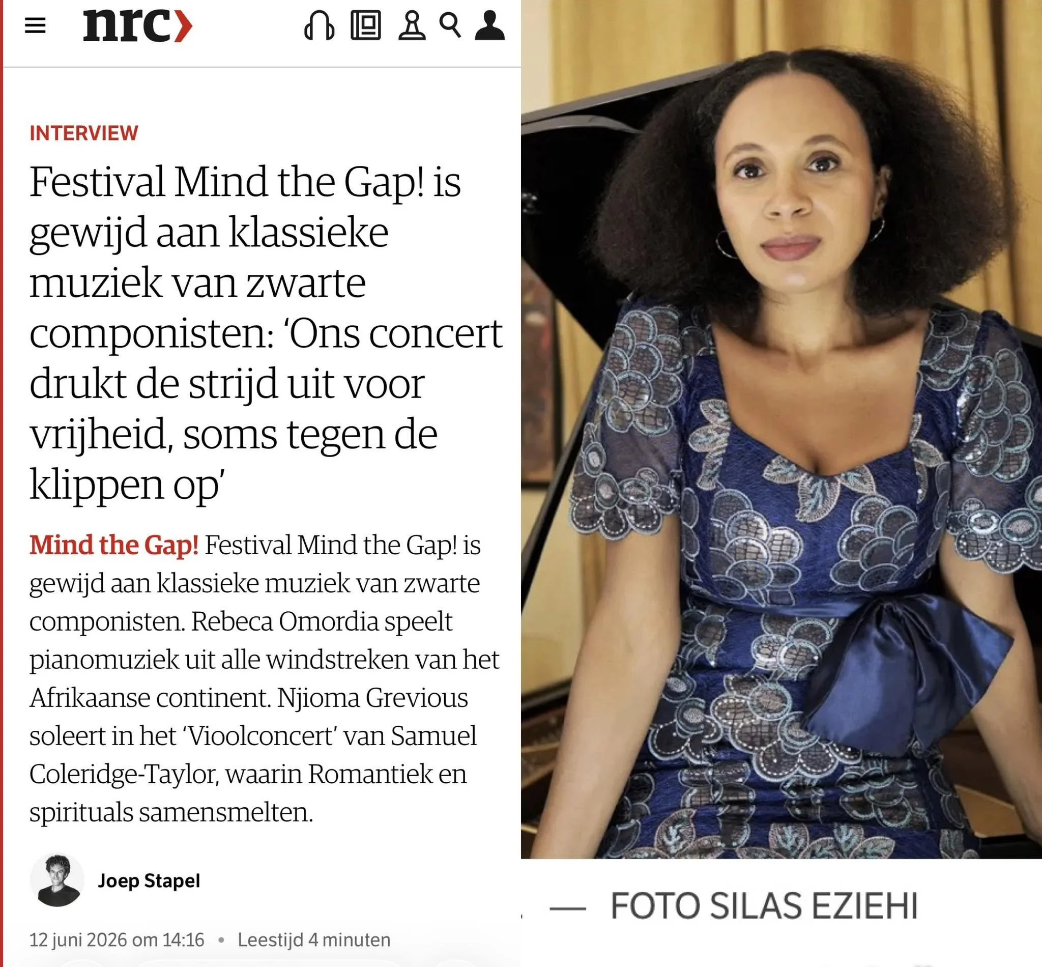 Interview for the Dutch Newspaper NRC