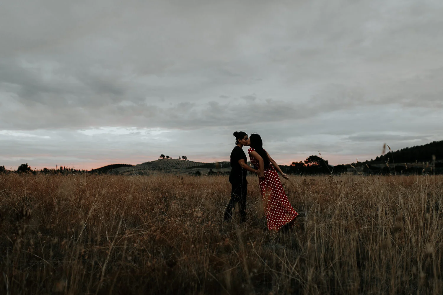 Intimate natural light engagement- boho Sunset shoot- Canberra wedding and fashion photographer Jenny Wu Straight No Chaser Photography
