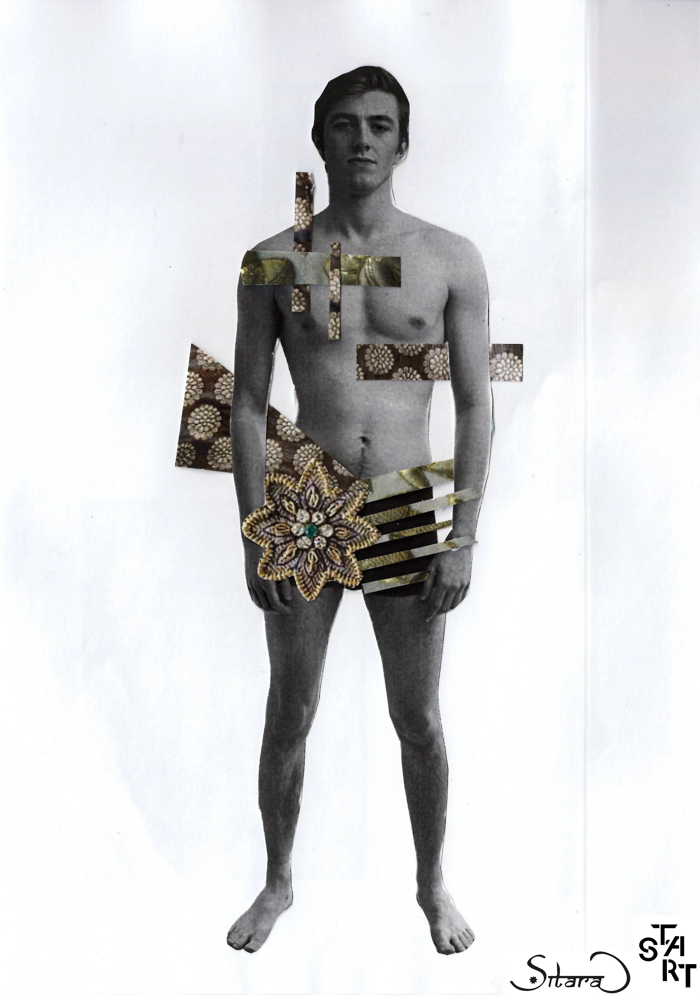 Model: Toby Mitchell. Collage: Illeana Livingston.