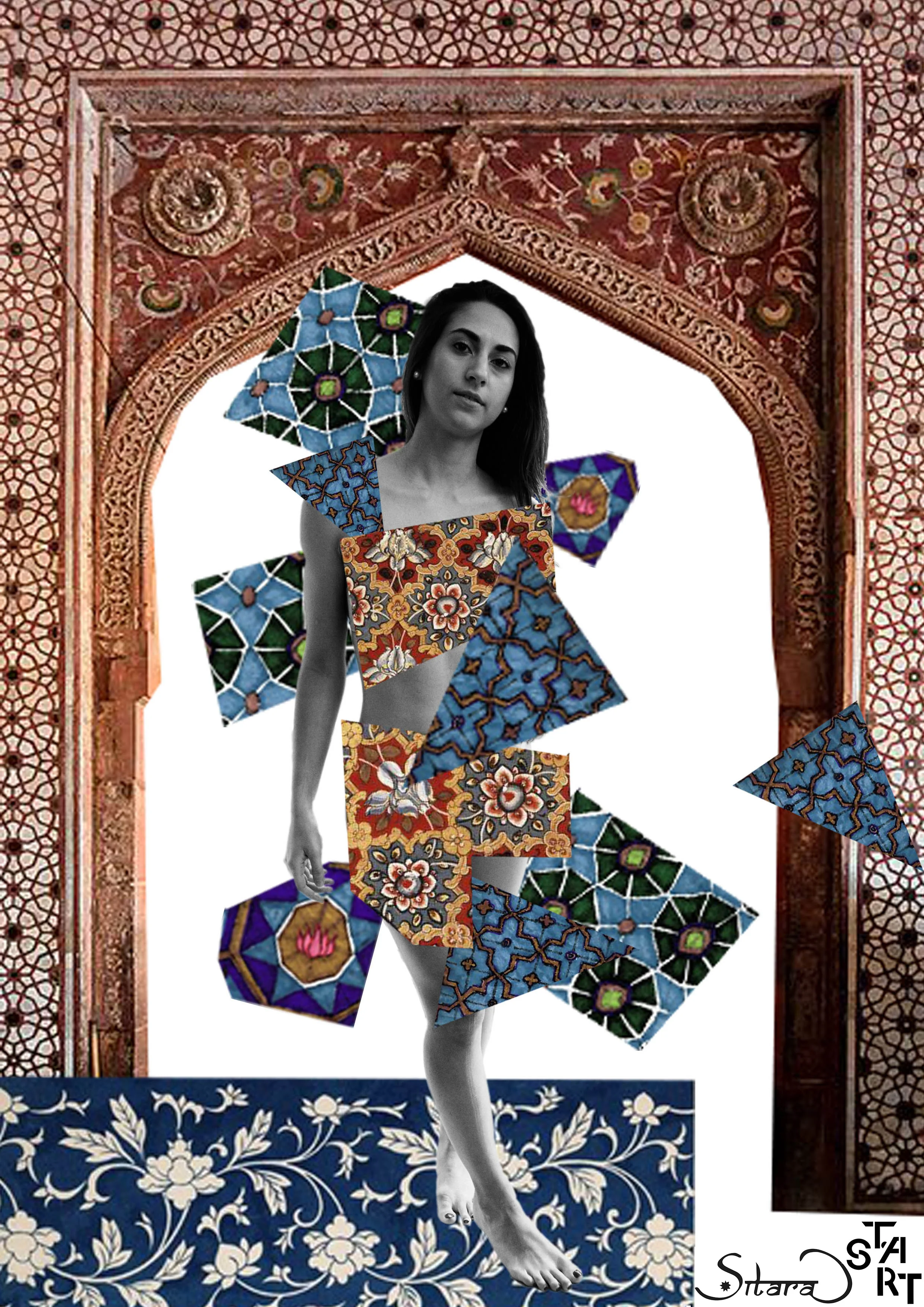 Model: Jaqueline Roepers. Collage: Neha Luthra.