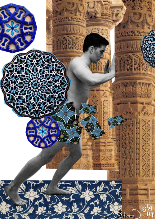 Model: Cameron Martin. Collage: Neha Luthra.