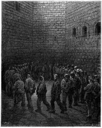 Newgate Prison Exercise Yard, Gustave Dore (1872).